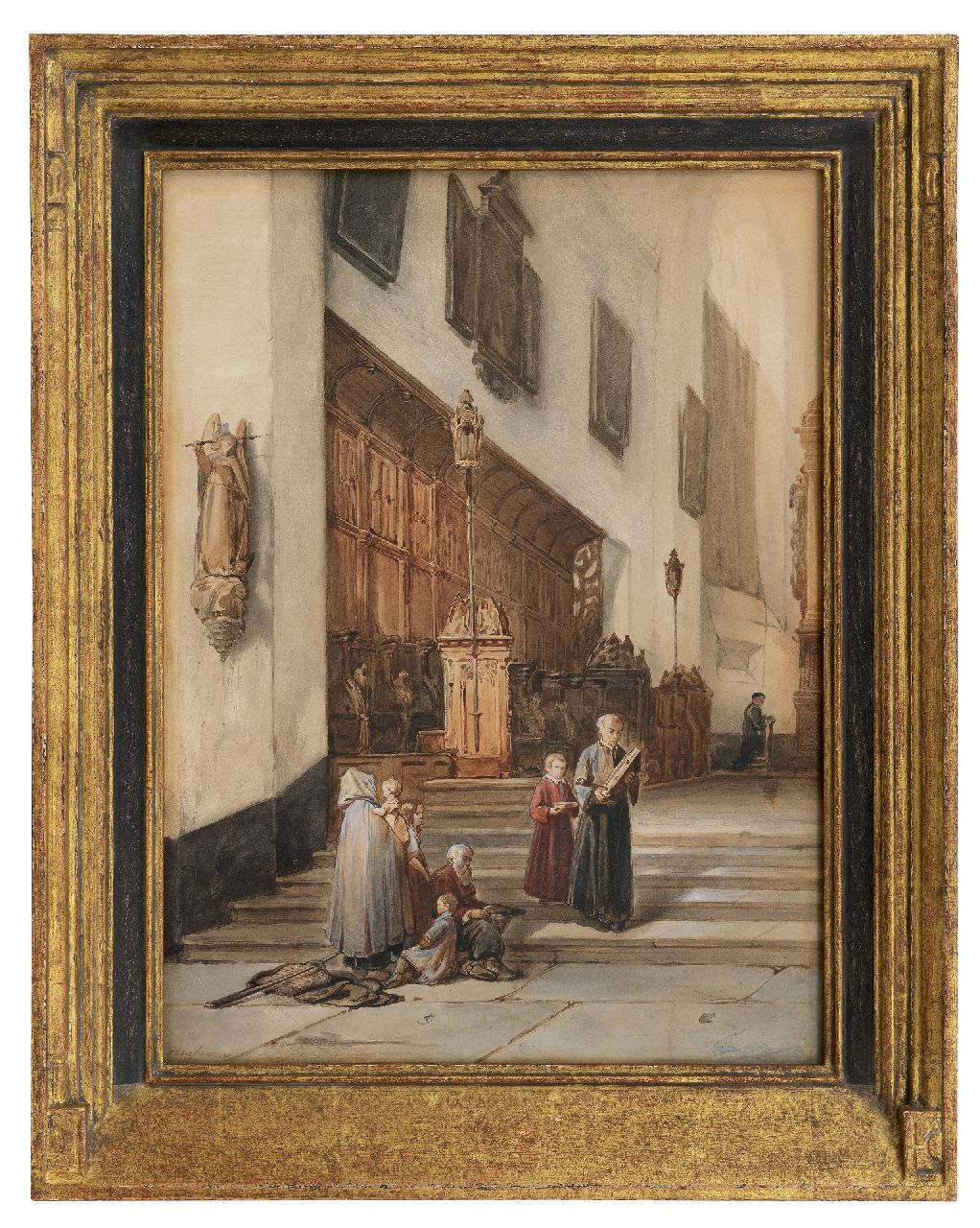 Bosboom J.  | Johannes Bosboom | Watercolours and drawings offered for sale | The choir of St. Martin's in Emmerich, watercolour on paper 55.6 x 41.0 cm, signed l.l. and dated 1859