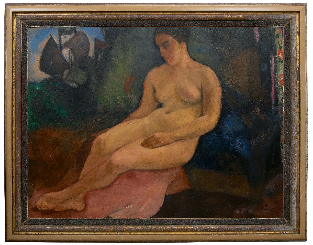 Paerels W.A.  | 'Willem' Adriaan Paerels | Paintings offered for sale | Seated nude in a landscape, oil on canvas 104.3 x 138.2 cm, signed l.r.