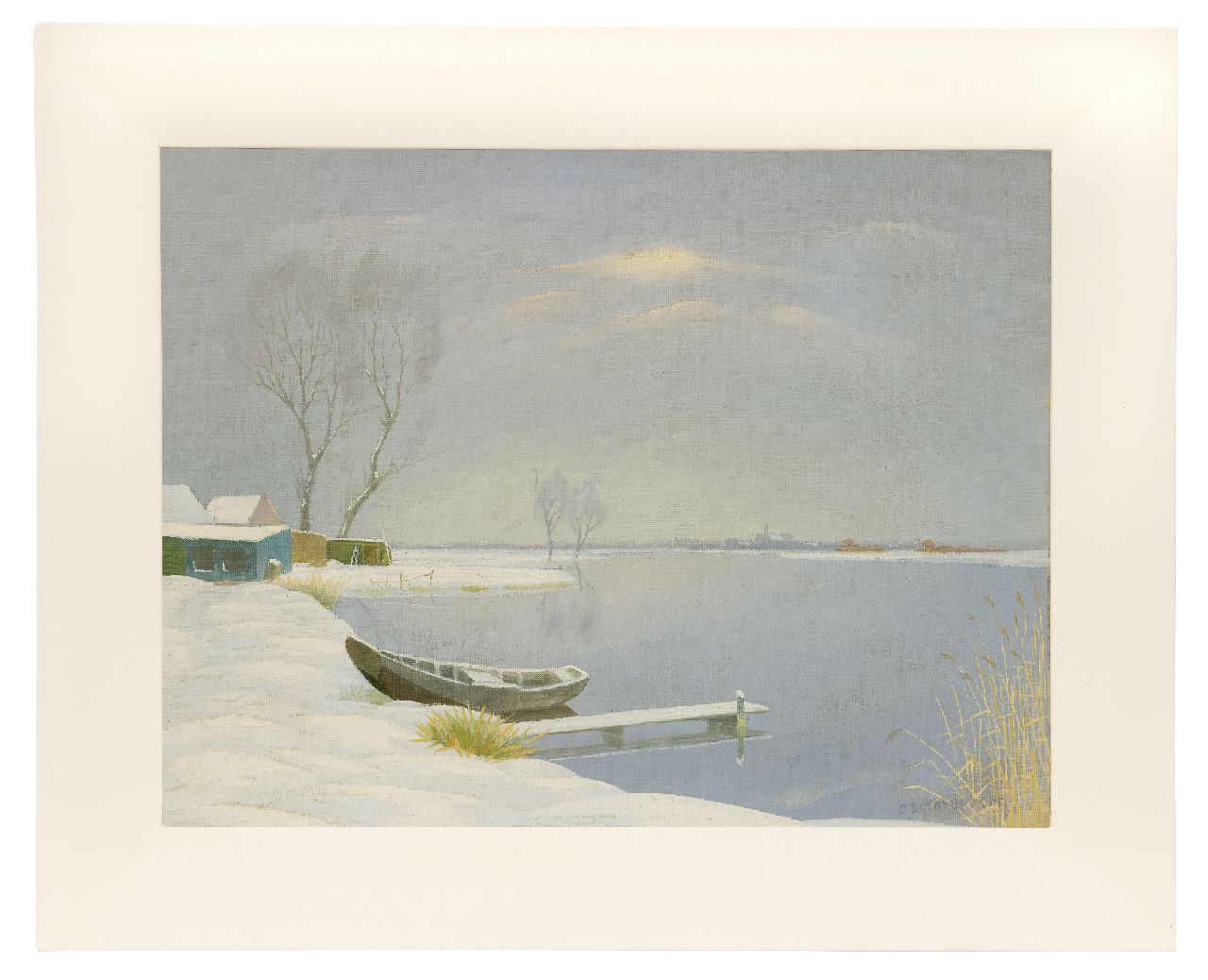 Smorenberg D.  | Dirk Smorenberg, The Loosdrechtse Plassen in the winter, oil on canvas 41.3 x 53.4 cm, signed l.r.