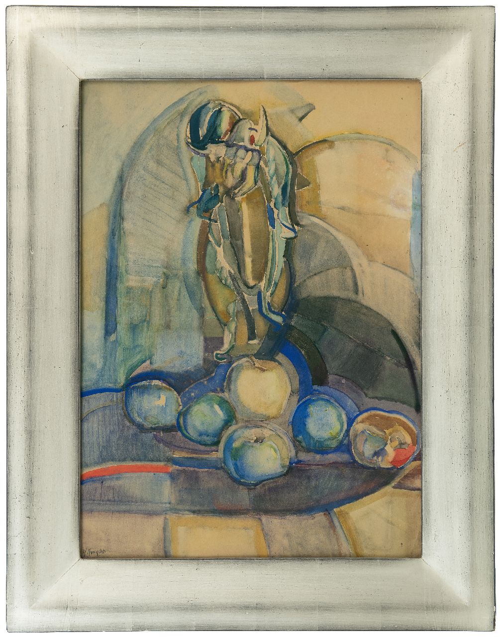 Kruyder H.J.  | 'Herman' Justus Kruyder | Watercolours and drawings offered for sale | Still life with apples, watercolour on paper 62.0 x 43.0 cm, signed l.l. and painted ca. 1916-1922