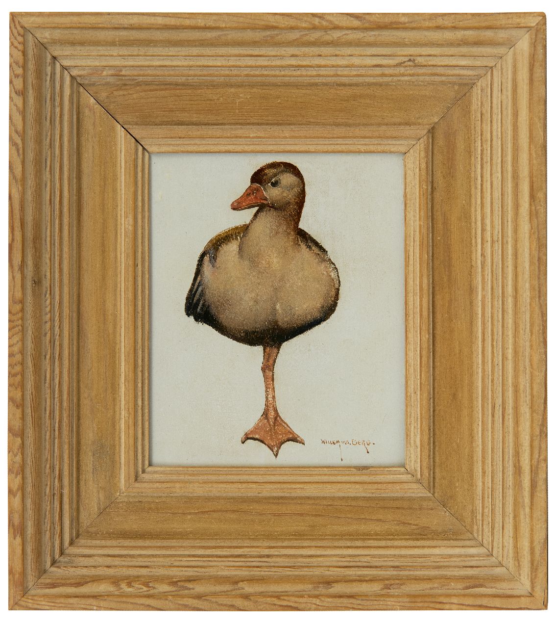 Berg W.H. van den | 'Willem' Hendrik van den Berg | Paintings offered for sale | Resting duck, oil on panel 16.5 x 13.6 cm, signed l.r.
