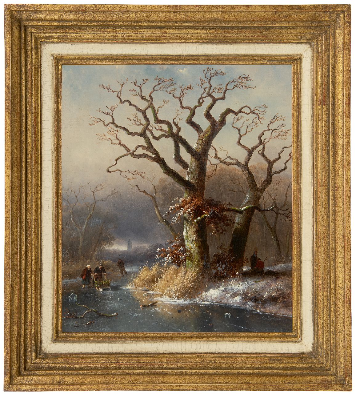 Leickert C.H.J.  | 'Charles' Henri Joseph Leickert | Paintings offered for sale | A frozen landscape with wood gatherers, oil on canvas 40.2 x 35.0 cm, signed l.r. and dated '63