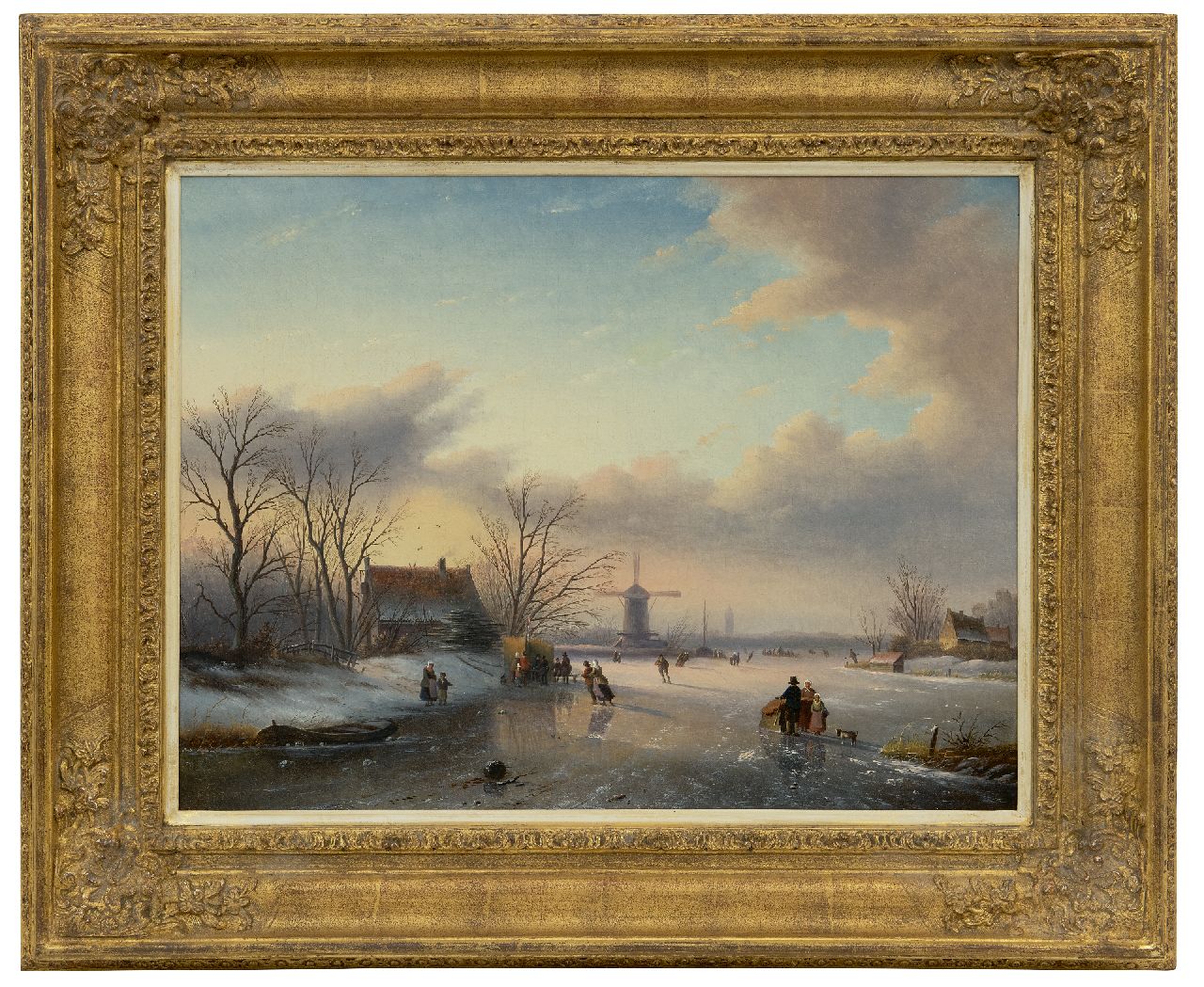 Spohler J.J.C.  | Jacob Jan Coenraad Spohler | Paintings offered for sale | Winter landscape with skaters, oil on canvas 43.5 x 57.4 cm, signed l.r. and dated '57