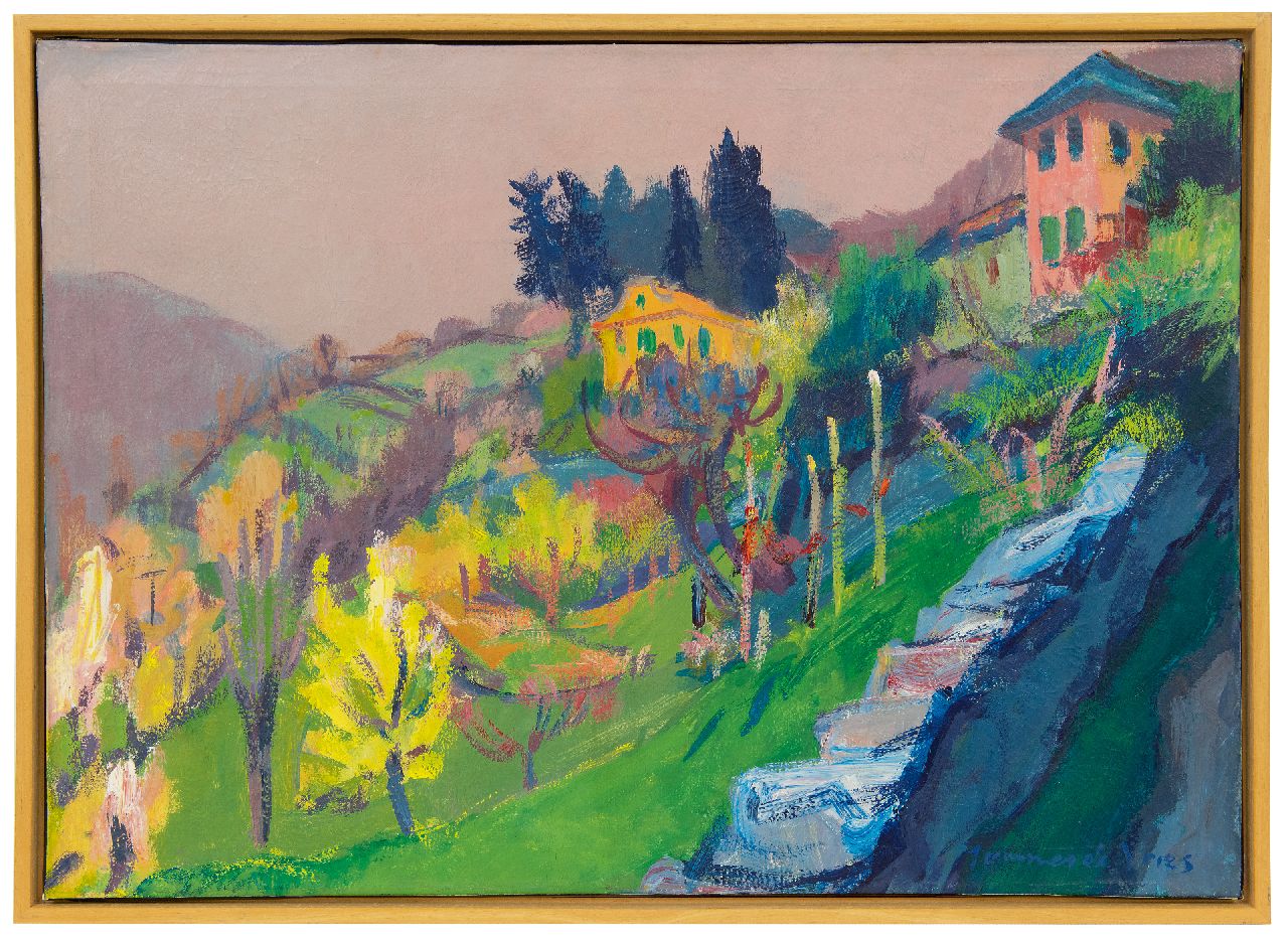 Vries J. de | Jannes de Vries, Landscape at Domodossola, Italy, oil on canvas 50.3 x 70.4 cm, signed l.r.