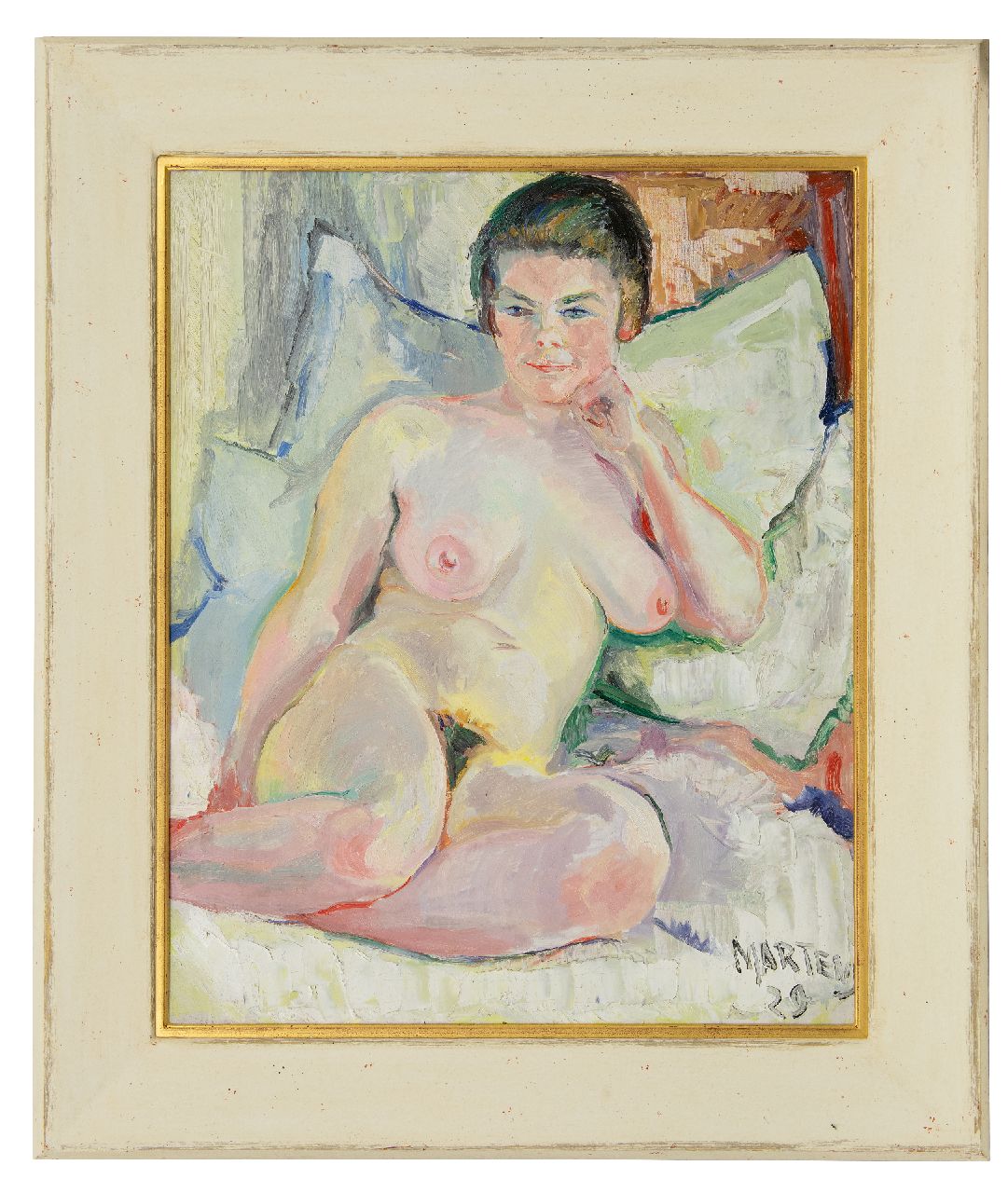 Martens G.G.  | Gijsbert 'George' Martens | Paintings offered for sale | Reclyning nude, oil on canvas 80.3 x 64.7 cm, signed l.r. and dated '29