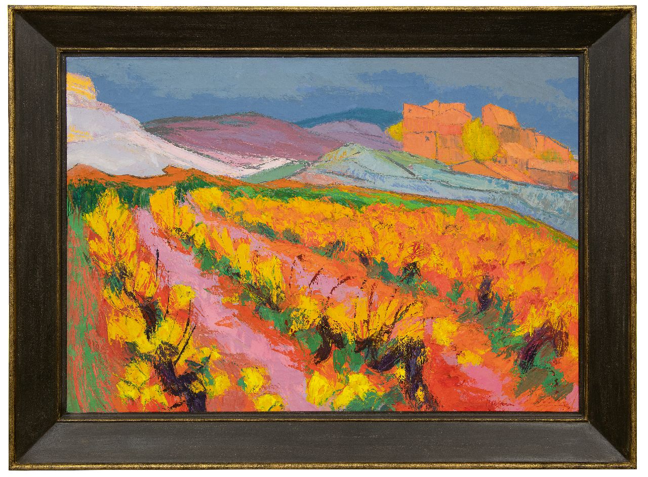 Vries J. de | Jannes de Vries, Spanish landscape, oil on canvas 70.2 x 100.1 cm, signed l.r.