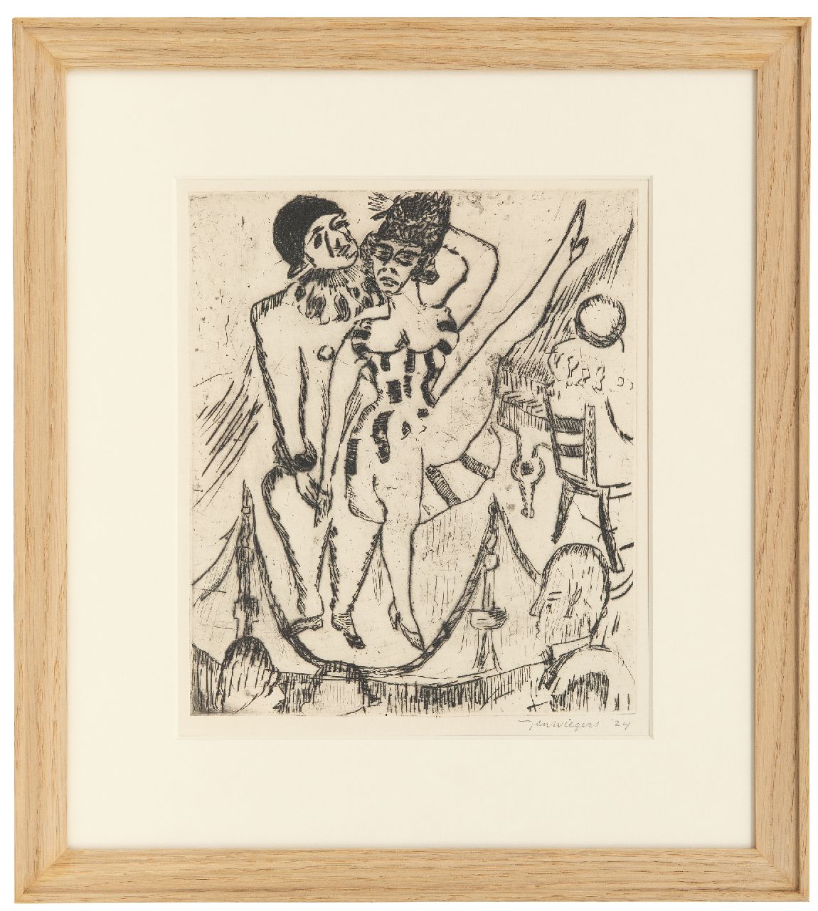 Wiegers J.  | Jan Wiegers, Variety show, etching 26.0 x 21.8 cm, signed l.r. (in pencil) and dated '24 (in pencil)