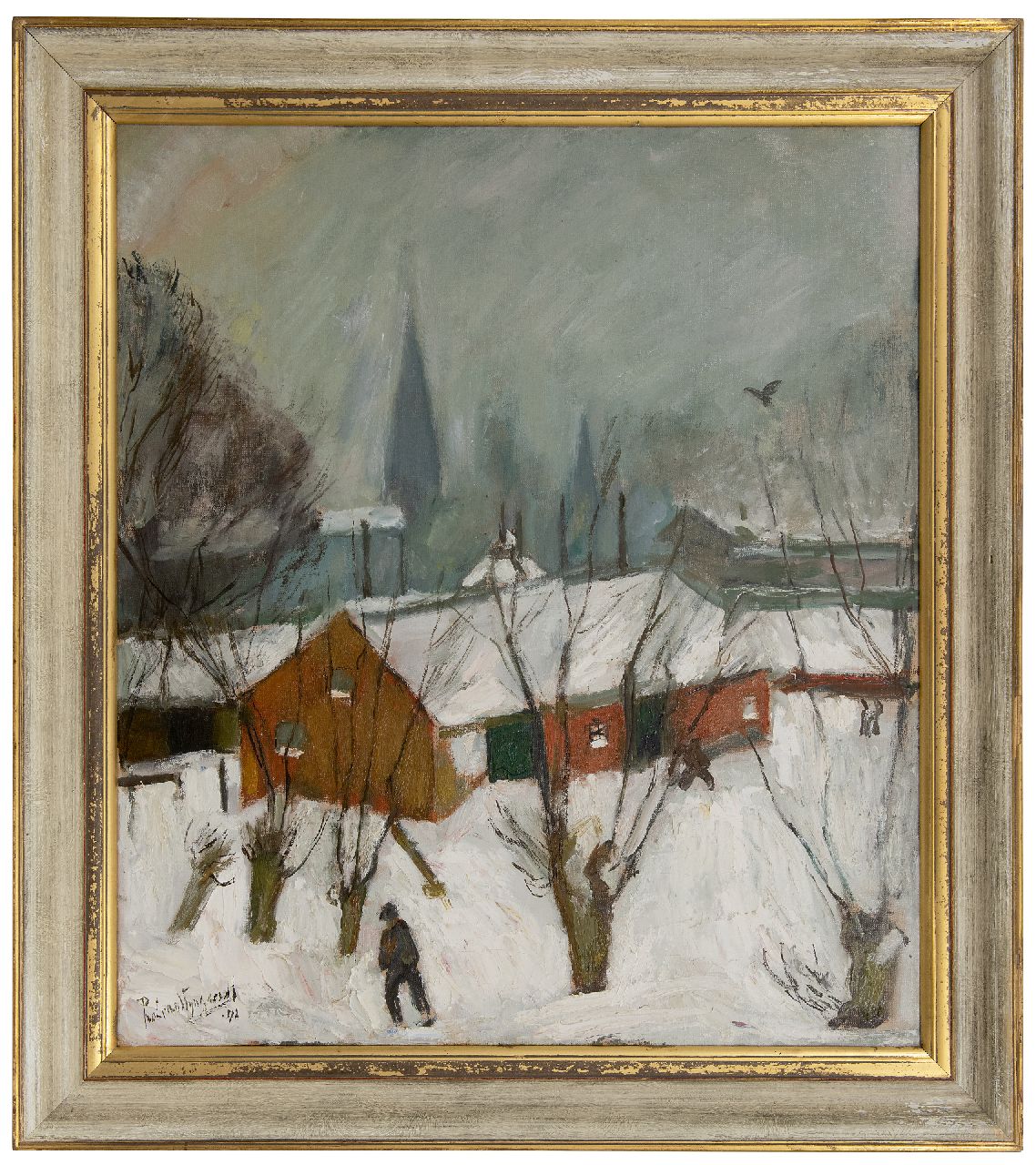 Wijngaerdt P.T. van | Petrus Theodorus 'Piet' van Wijngaerdt, Winter in Abcoude, February 1942 (Homage to Pieter Breughel), oil on canvas 78.3 x 68.8 cm, signed l.l. and dated '42