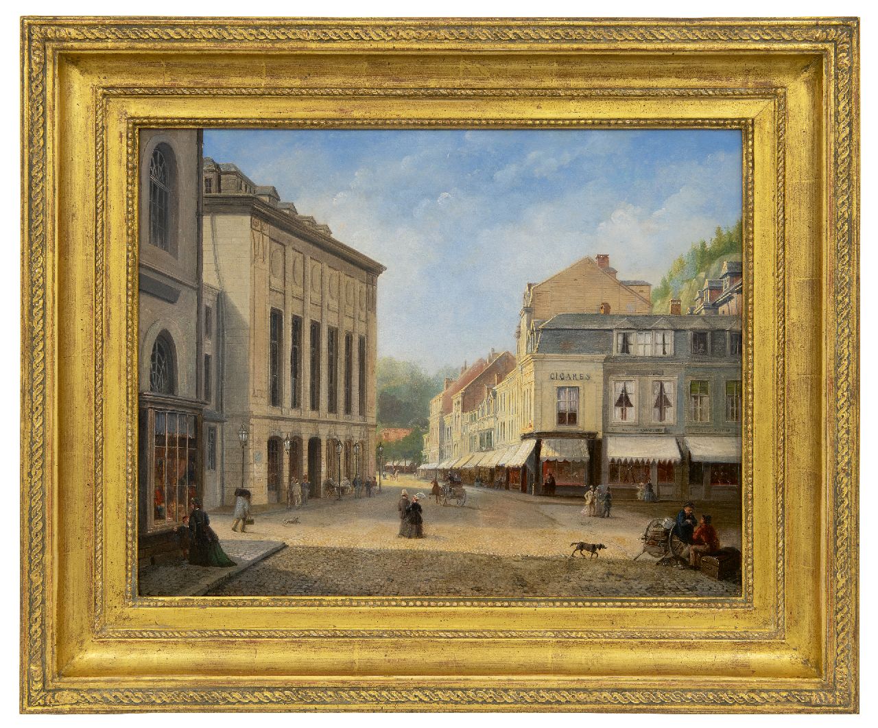 Tetar van Elven J.B.  | Jan 'Johannes' Baptist Tetar van Elven | Paintings offered for sale | Casino in spa, oil on panel 36.9 x 47.0 cm, signed l.l. with initials
