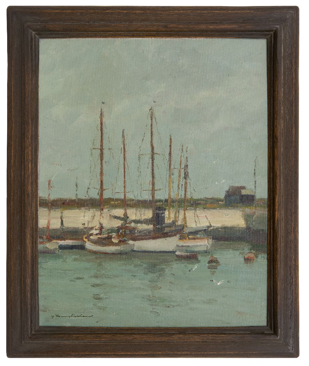 Hambüchen G.  | Georg Hambüchen | Paintings offered for sale | White boats, oil on canvas 50.3 x 40.2 cm, signed l.l.