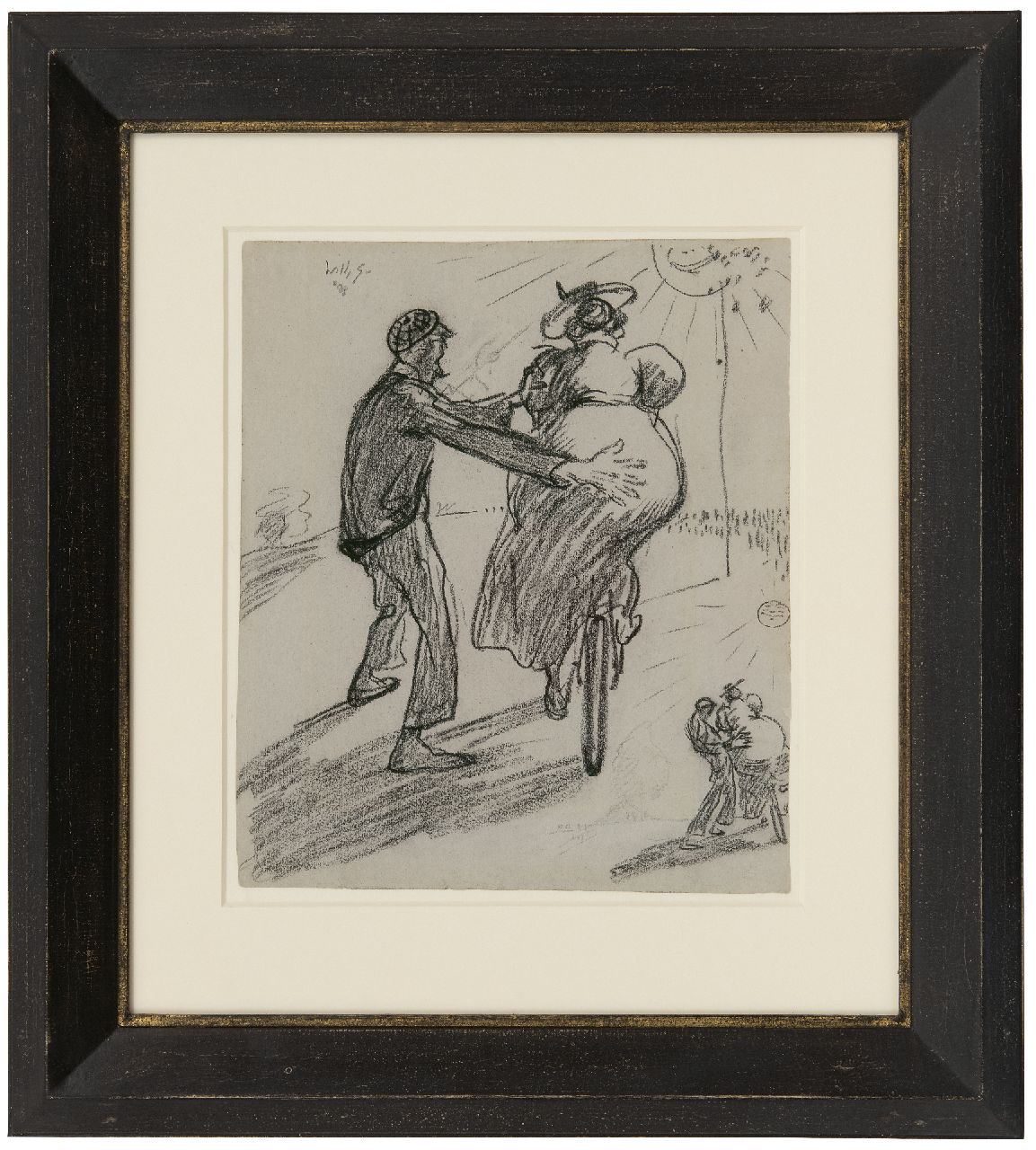 Sluiter J.W.  | Jan Willem 'Willy' Sluiter, A helping hand, charcoal on paper 22.5 x 15.0 cm, signed u.l. and dated '08