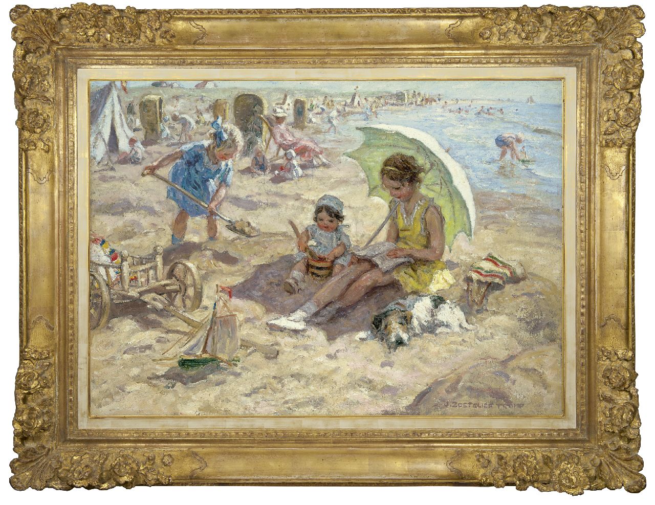 Zoetelief Tromp J.  | Johannes 'Jan' Zoetelief Tromp | Paintings offered for sale | Children playing on the beach of Katwijk, oil on canvas 68.3 x 95.9 cm, signed l.r. and on the reverse