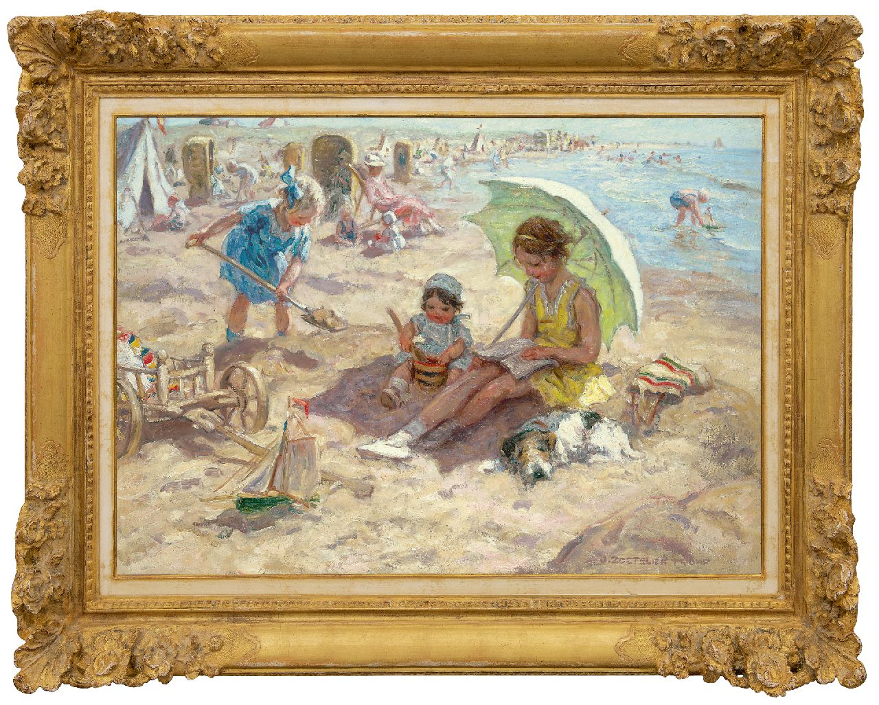 Zoetelief Tromp J.  | Johannes 'Jan' Zoetelief Tromp | Paintings offered for sale | Children playing on the beach of Katwijk, oil on canvas 68.3 x 95.9 cm, signed l.r. and on the reverse