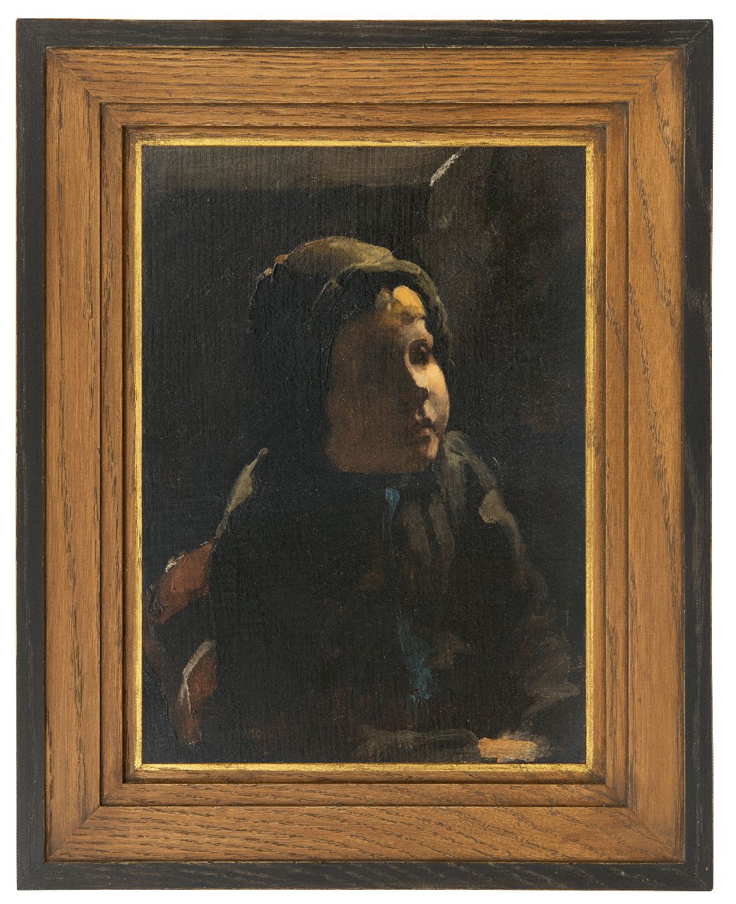 Witsen W.A.  | 'Willem' Arnold Witsen | Paintings offered for sale | A peasant girl, oil on painter's board 35.5 x 25.3 cm, pained ca. 1885