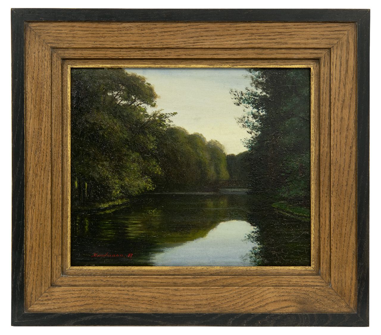 Mondriaan P.C.  | Pieter Cornelis 'Piet' Mondriaan, The ponds in the Haagse Bos, oil on panel 24.3 x 29.6 cm, signed l.l. and dated '87