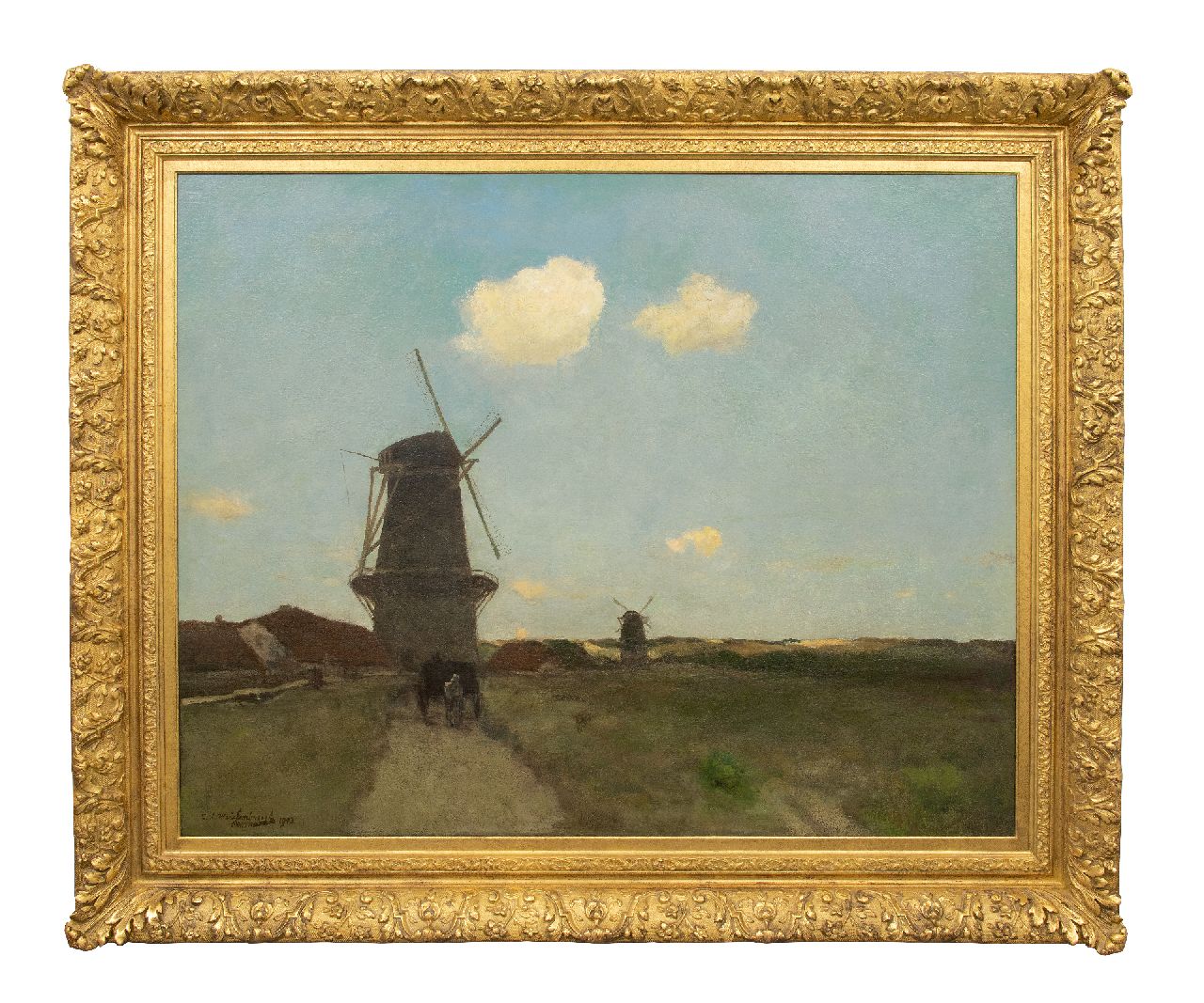 Weissenbruch H.J.  | Hendrik Johannes 'J.H.' Weissenbruch | Paintings offered for sale | Landscape with windmills, oil on canvas 103.0 x 128.8 cm, signed l.l. and dated 1902