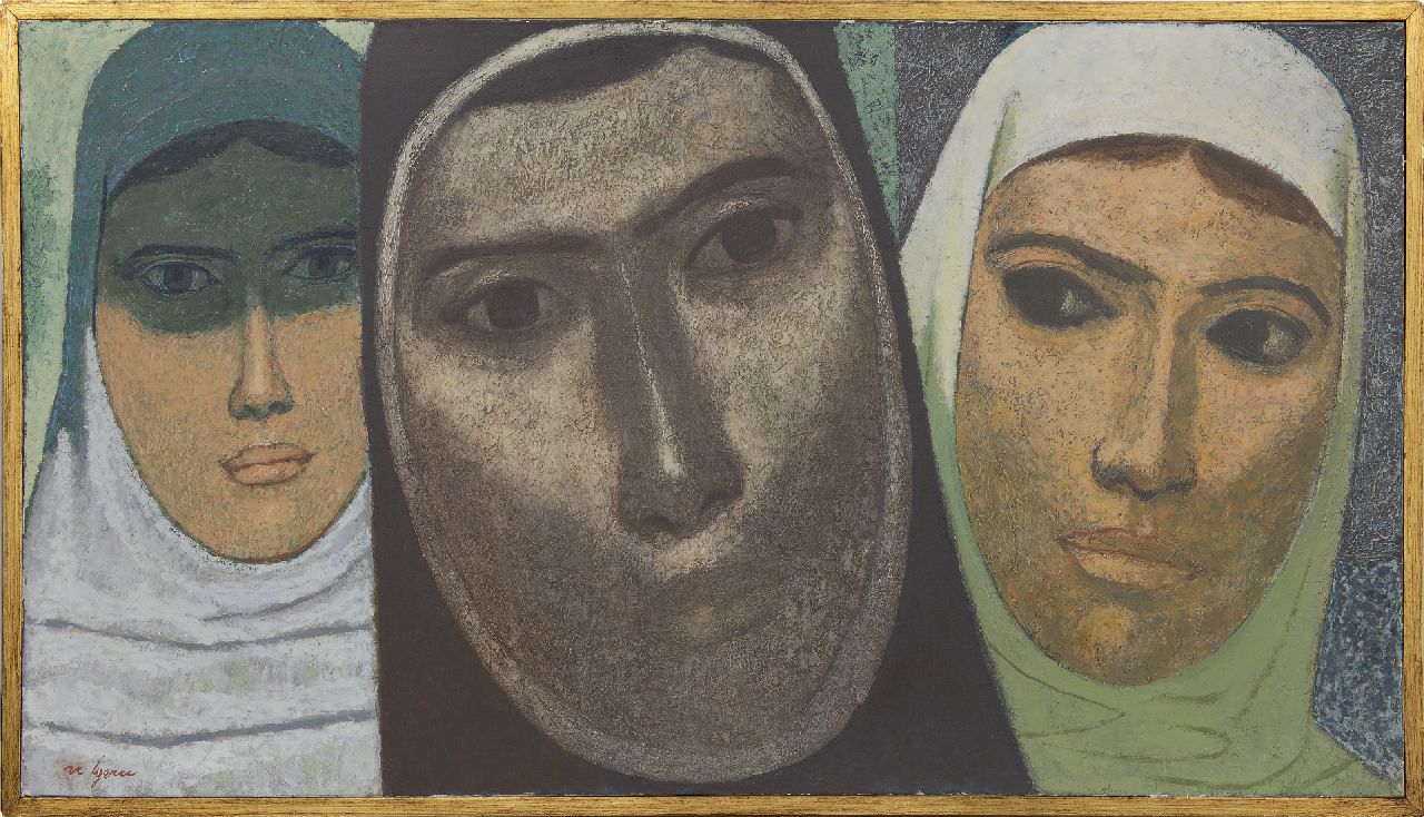Iyem N.  | Nuri Iyem | Paintings offered for sale | Portrait of three women, oil on canvas 53.5 x 99.0 cm, signed l.l.