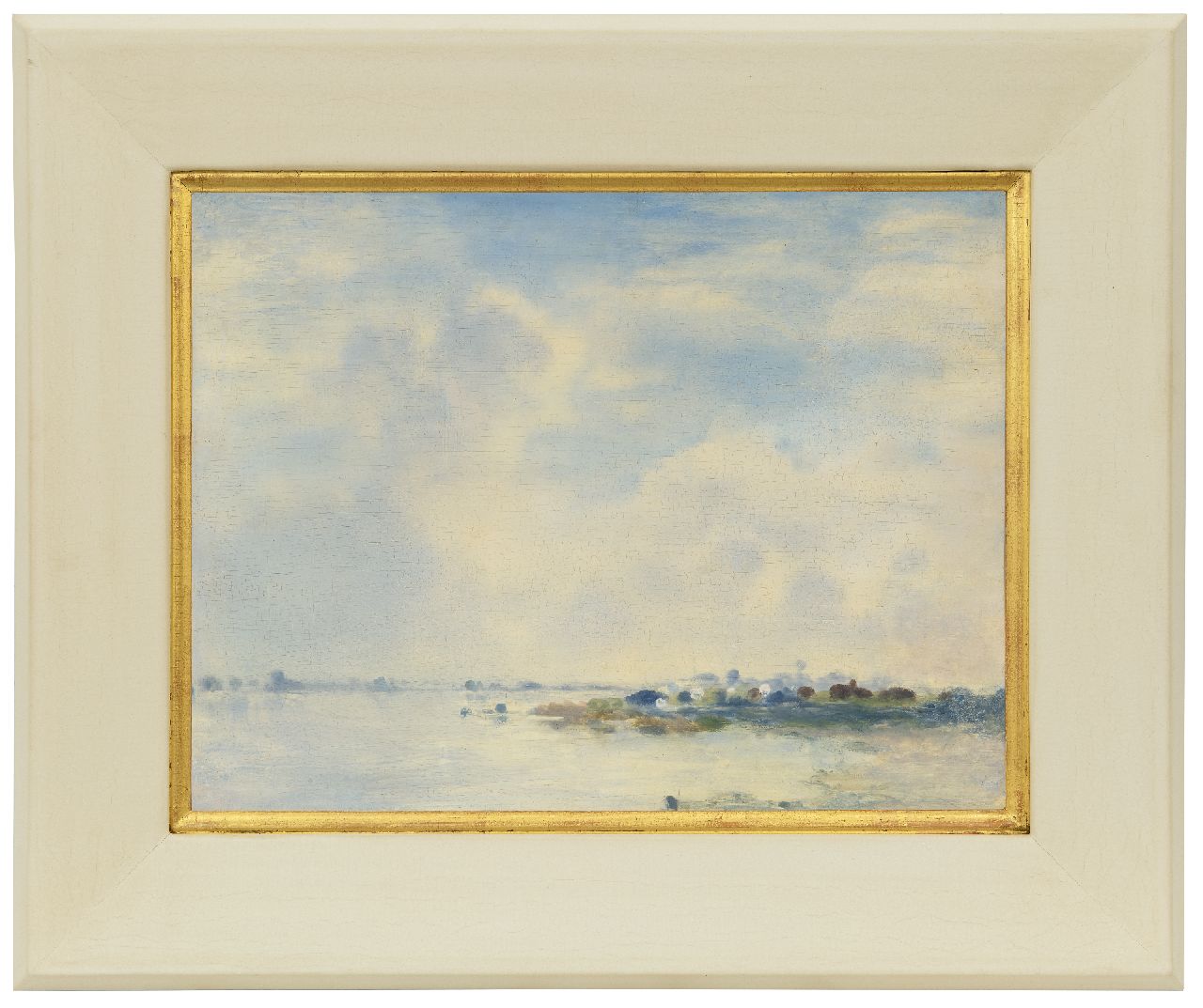Voerman sr. J.  | Jan Voerman sr., Early morning at the river IJssel, oil on panel 31.1 x 41.0 cm