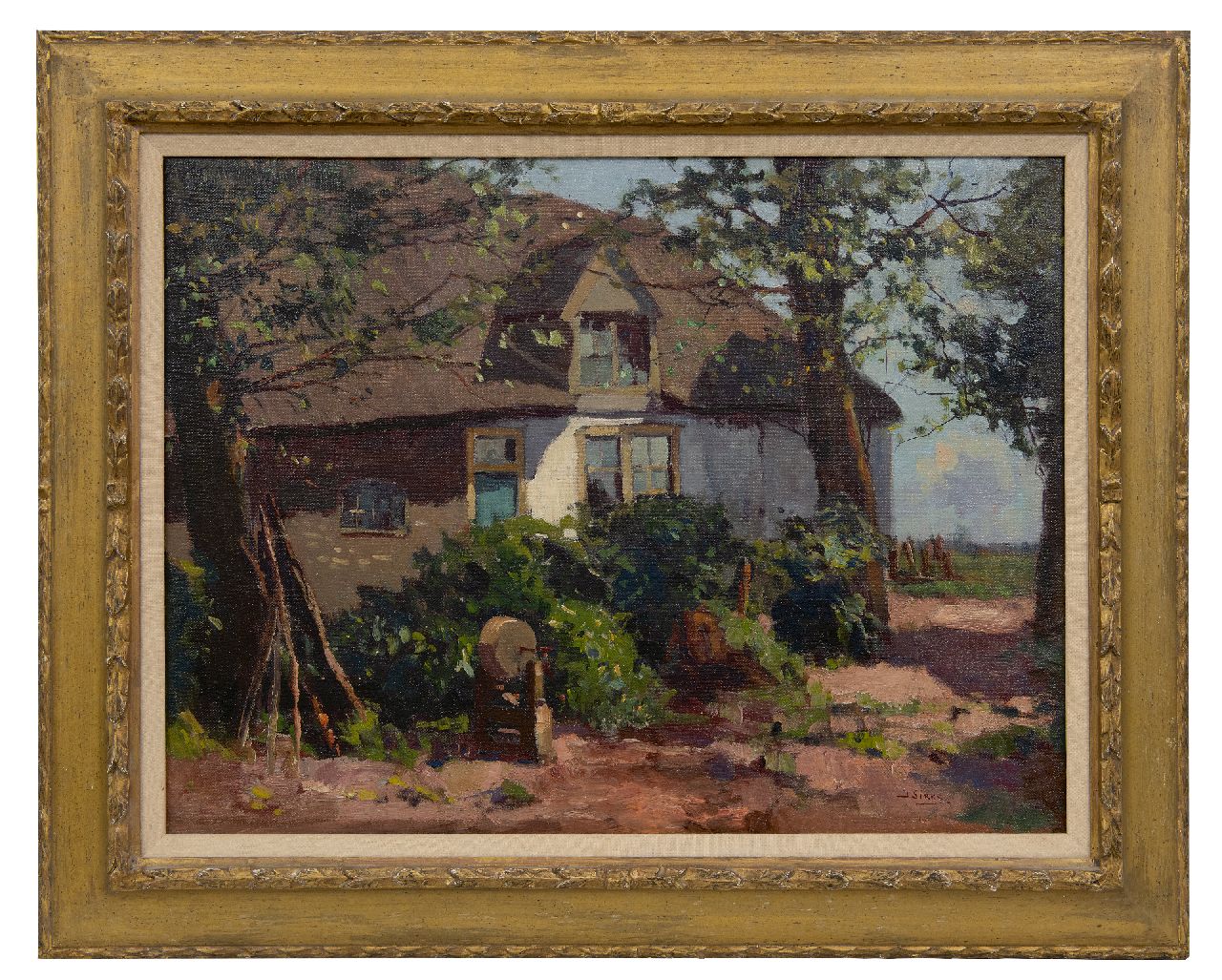 Sirks J.  | Jan Sirks | Paintings offered for sale | Farmyard, oil on canvas 46.2 x 61.5 cm, signed l.r.