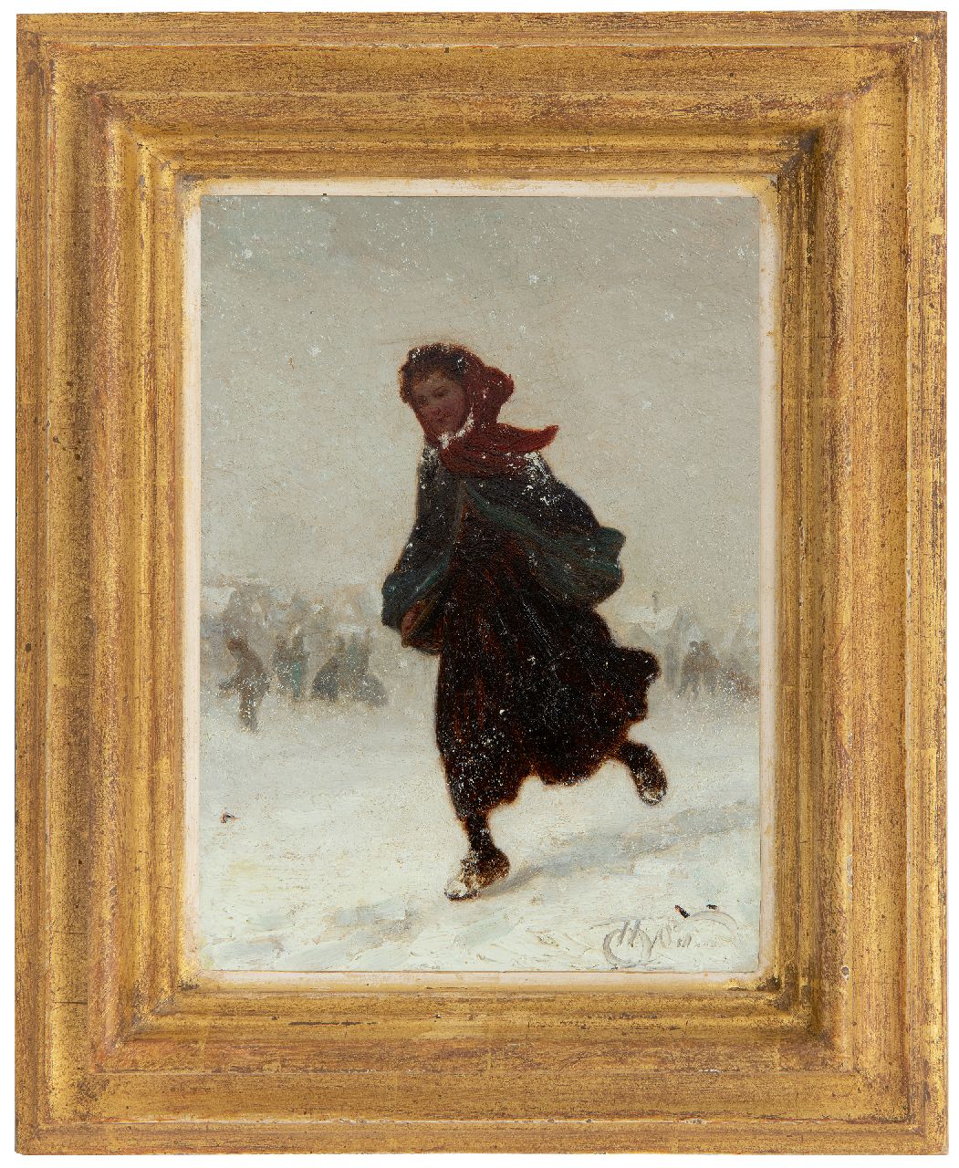 Seben H. van | Henri van Seben, Homeward bound in the snow, oil on panel 21.9 x 15.9 cm, signed l.r.