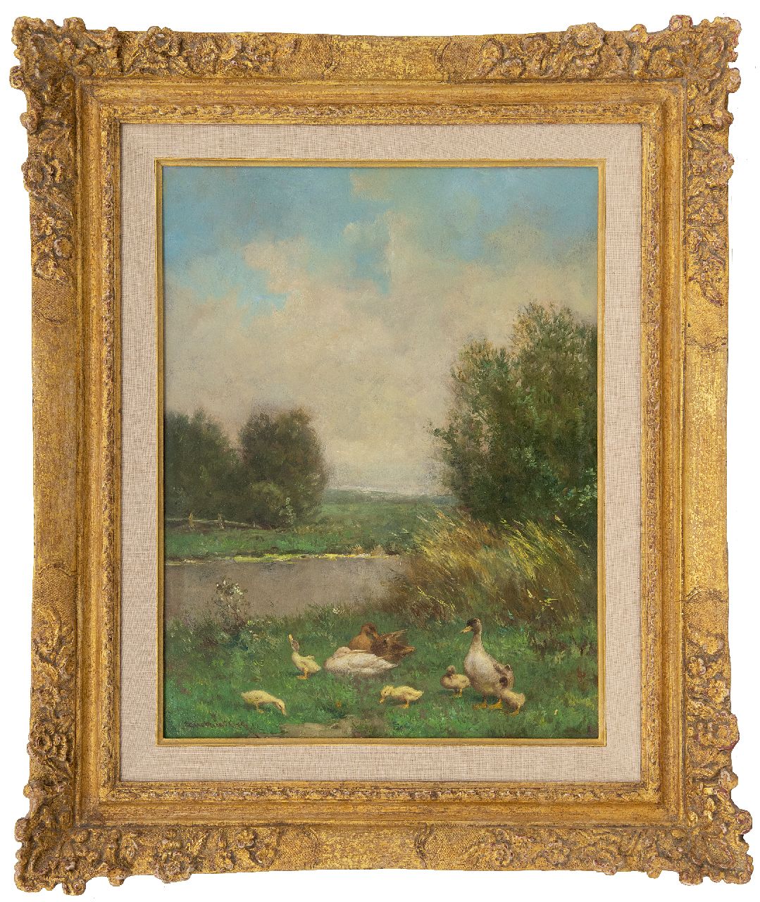 Artz C.D.L.  | 'Constant' David Ludovic Artz | Paintings offered for sale | Ducks and ducklings by a ditch, oil on panel 39.9 x 30.1 cm, signed l.l.