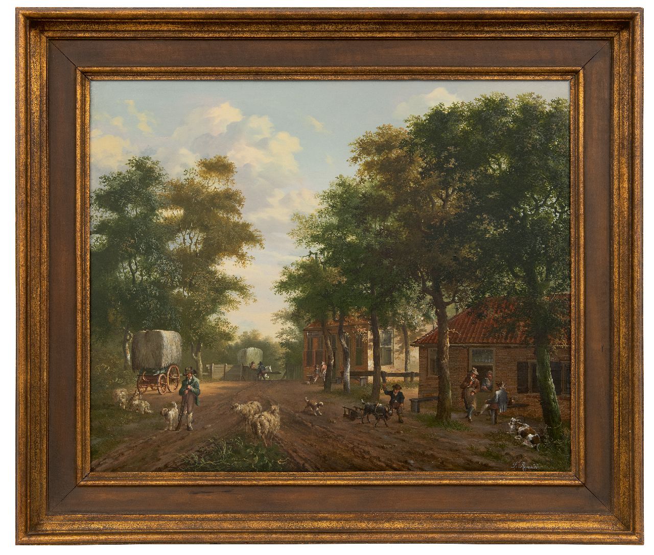 Renard F.T.  | Fredericus Theodorus Renard | Paintings offered for sale | Rural activities in a village, oil on panel 52.1 x 63.4 cm, signed l.r.