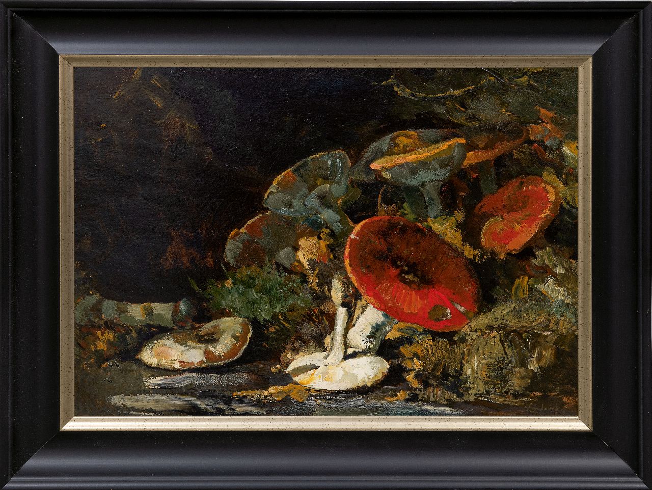 Goedvriend Th.F.  | Theodoor Franciscus 'Theo' Goedvriend | Paintings offered for sale | Still life of mushrooms, oil on board 45.0 x 62.5 cm, signed l.r.