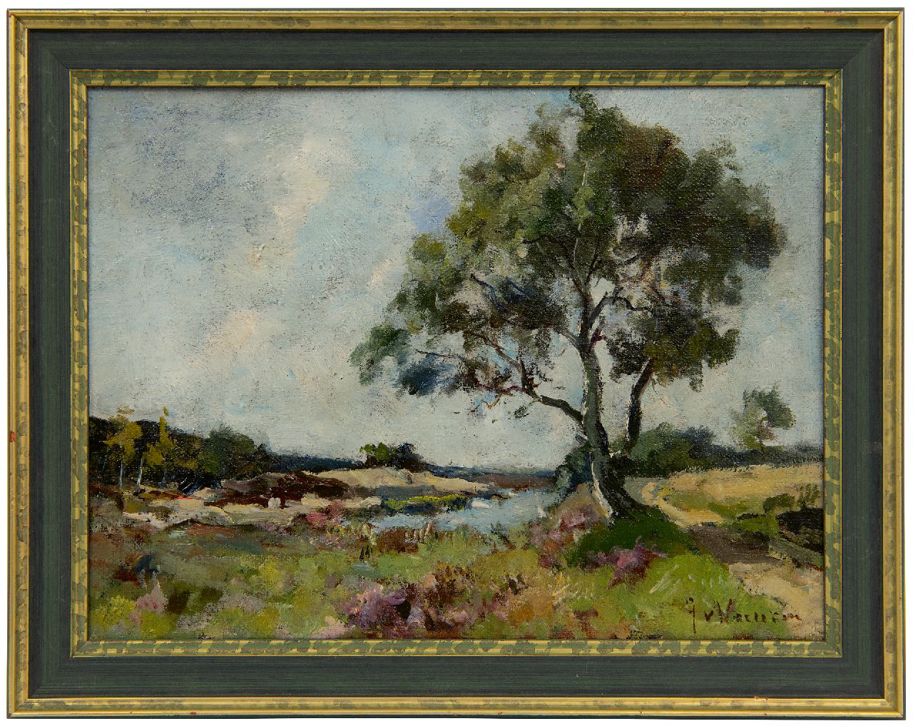 Vuuren J. van | Jan van Vuuren | Paintings offered for sale | Heather landscape, oil on canvas 19.2 x 25.4 cm, signed l.r.