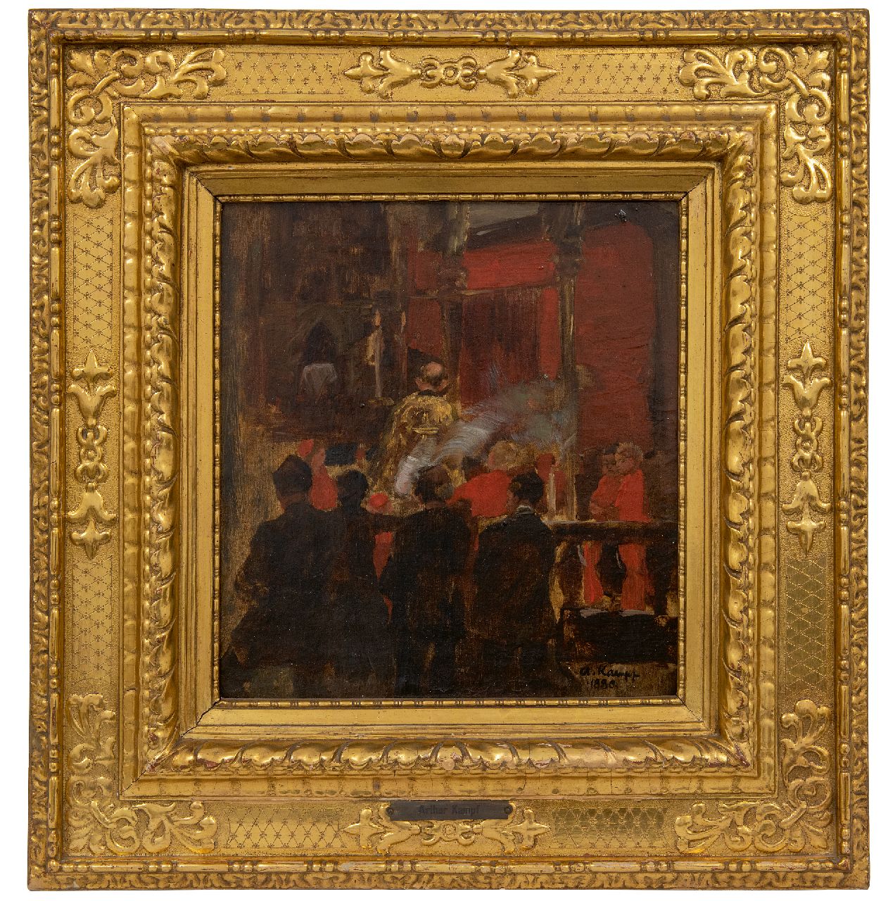 Kampf E.P.A.  | Egbert Paul 'Arthur' Kampf | Paintings offered for sale | At the choir, oil on canvas 31.9 x 30.2 cm, signed l.r. and dated 1880