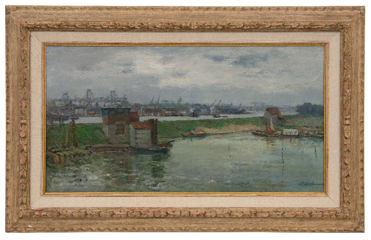 Schulman D.  | David Schulman | Paintings offered for sale | A view of the Amsterdam-Rijnkanaal, oil on canvas 40.5 x 75.0 cm, signed l.r. and painted in 1960