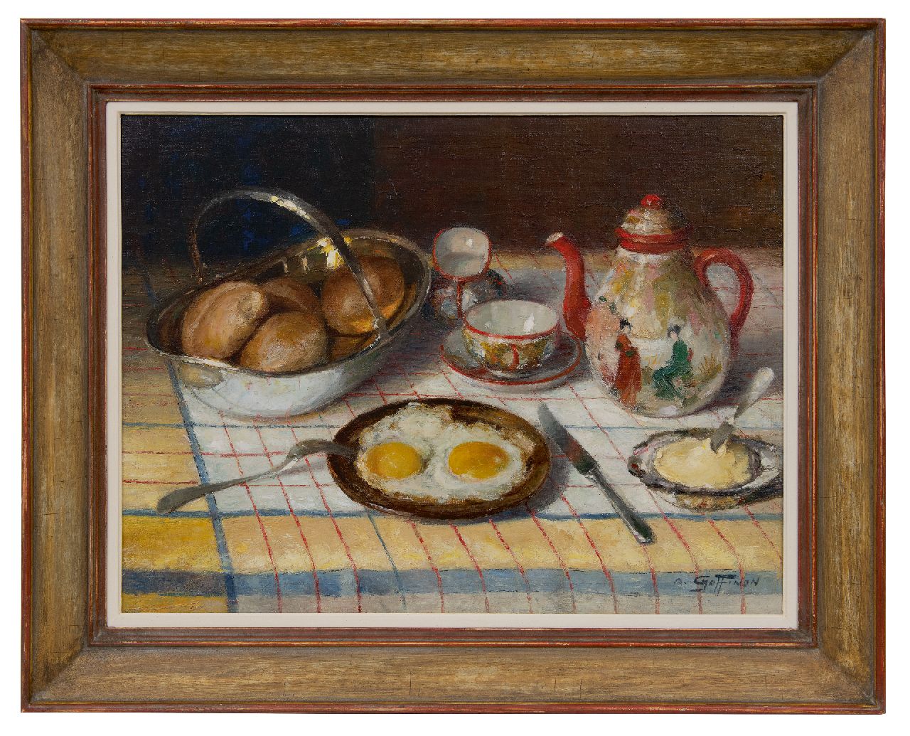 Goffinon A.  | Aristide Goffinon, Breakfast still life, oil on canvas 45.3 x 60.3 cm, signed l.r.