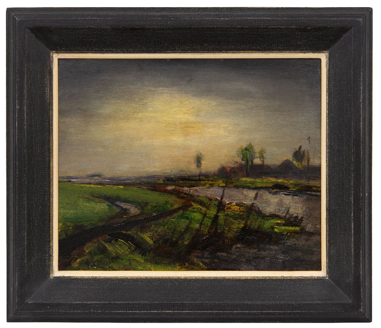 Colnot A.J.G.  | 'Arnout' Jacobus Gustaaf Colnot, Polder landscape, oil on panel 24.5 x 30.1 cm, signed l.l.