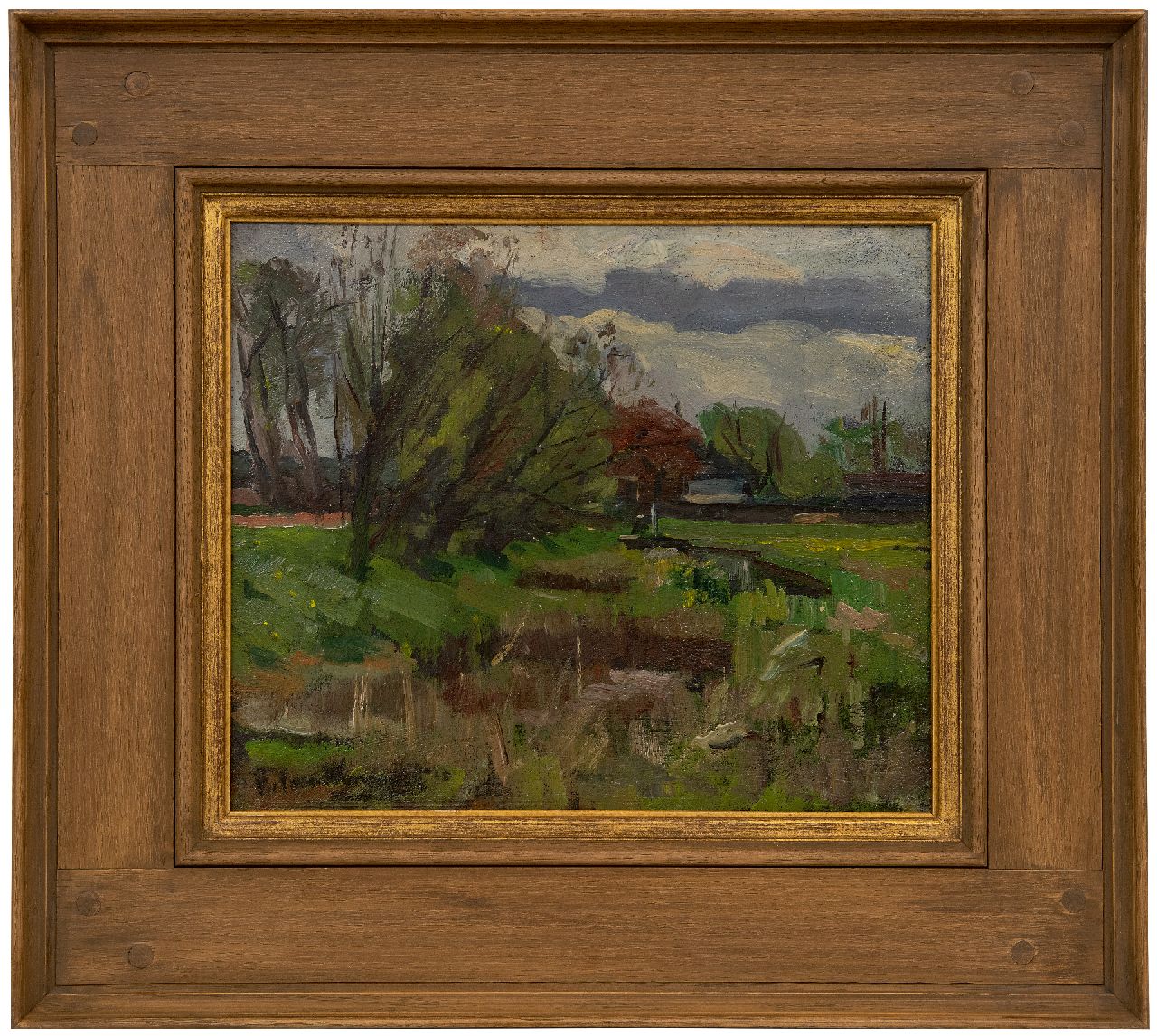 Wijngaerdt P.T. van | Petrus Theodorus 'Piet' van Wijngaerdt | Paintings offered for sale | Landscape near Amstelveen, oil on panel 30.2 x 36.0 cm, signed l.l. and dated '03