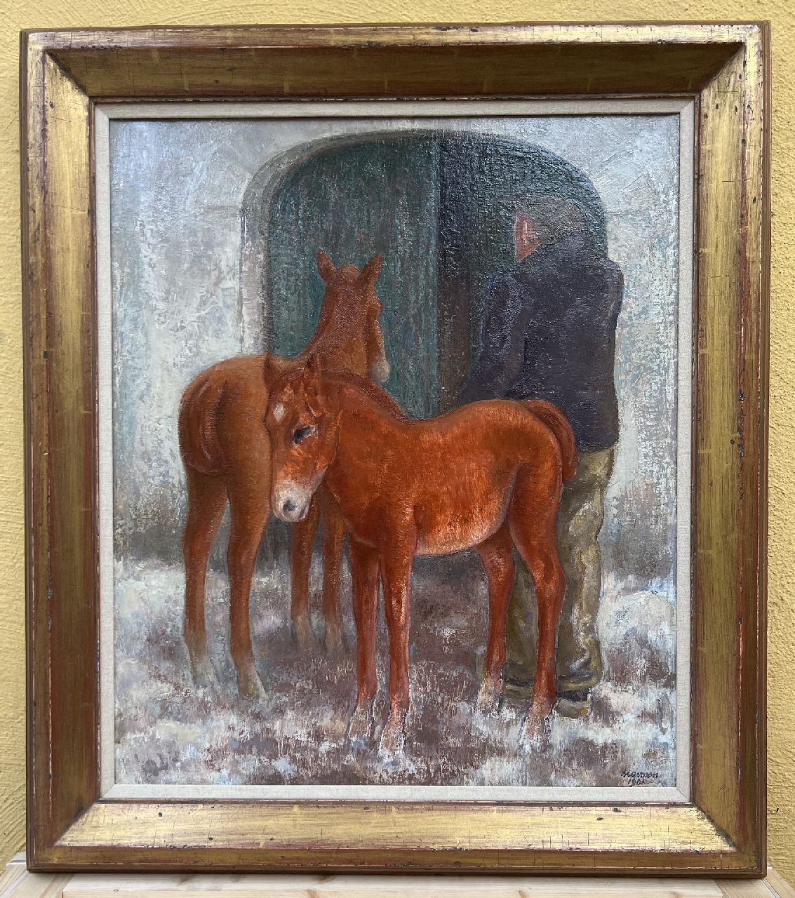 Meurs H.H.  | 'Harmen' Hermanus Meurs, Foals, oil on canvas 64.8 x 54.4 cm, signed l.r. and on the stretcher and dated 1961
