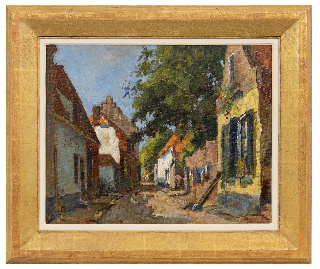 Vuuren J. van | Jan van Vuuren | Paintings offered for sale | Sunny village street, oil on canvas 40.0 x 50.1 cm, signed l.r.