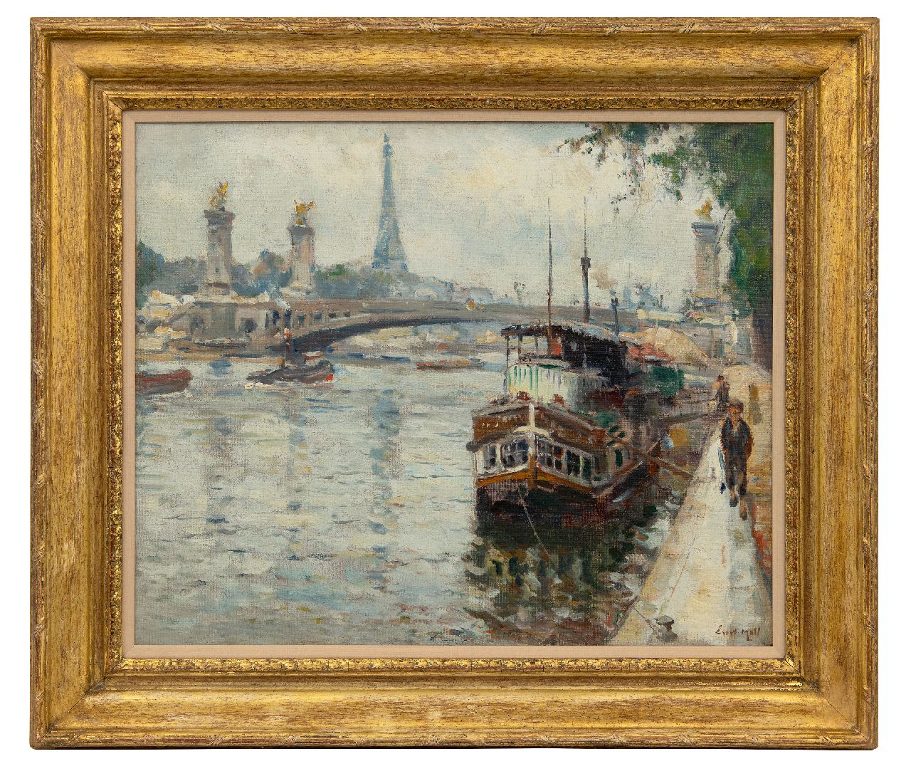 Moll E.  | Evert Moll | Paintings offered for sale | The Seine and the Pont Alexandre III in Paris, oil on canvas 50.4 x 60.6 cm, signed l.r and painted ca. 1925