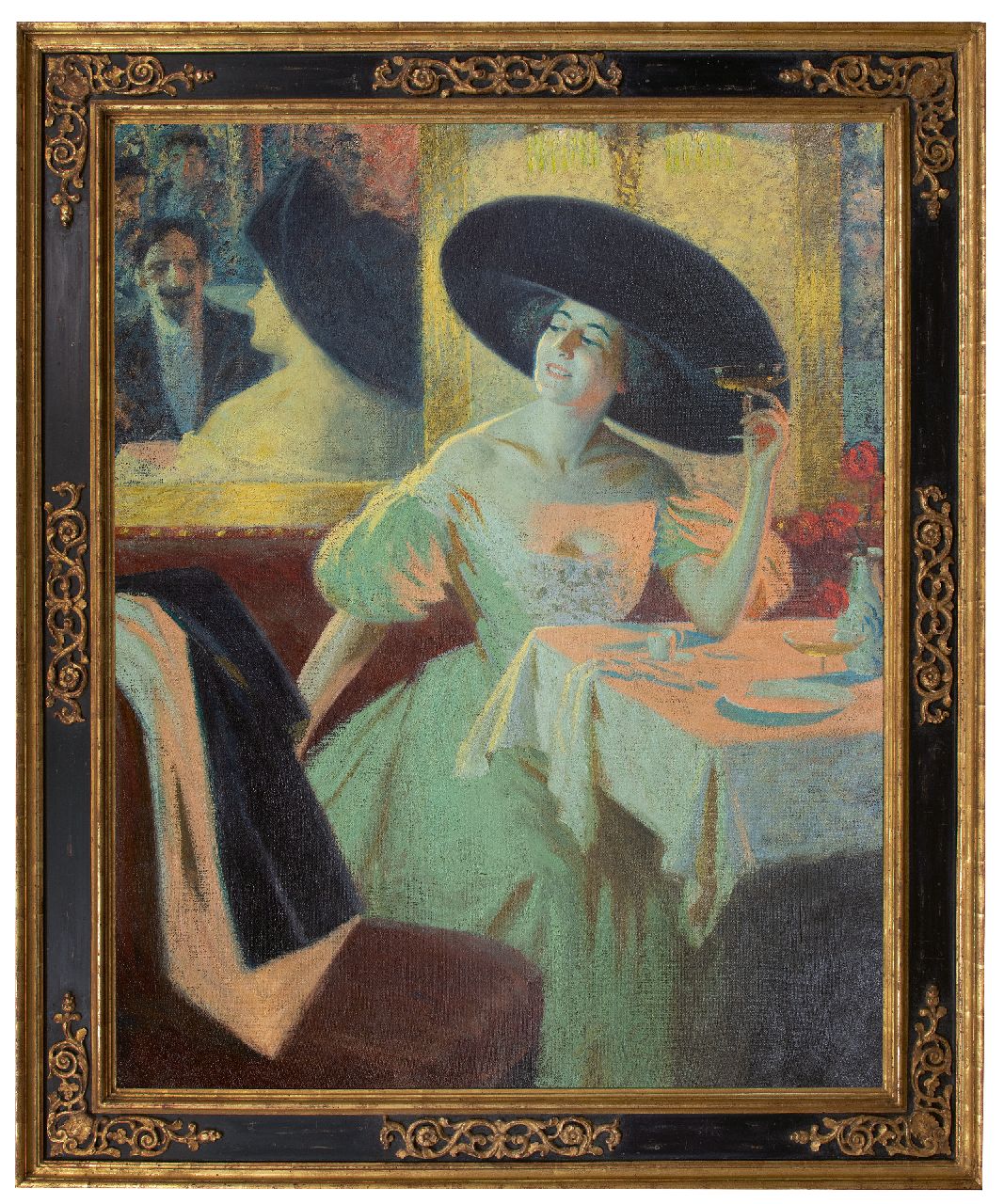 Reynolds W.J.  | 'Wellington' Jarard Reynolds | Paintings offered for sale | Au Café Parisienne, oil on canvas 142.5 x 112.5 cm, signed on the reverse