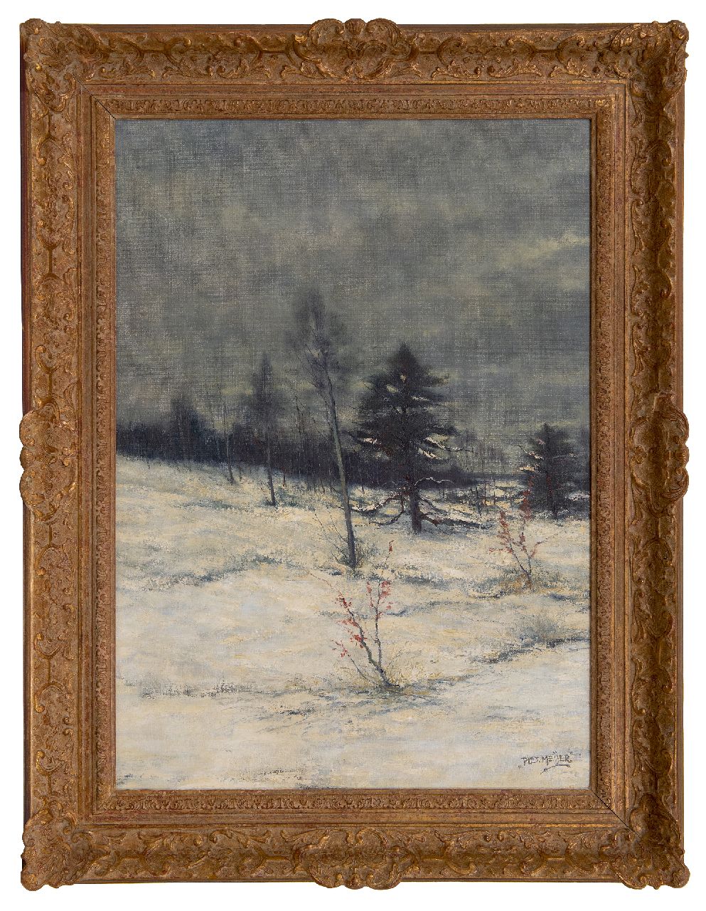 Meijers P.  | Piet Meijers | Paintings offered for sale | Snowy landscape, oil on canvas 70.3 x 50.0 cm, signed l.r.