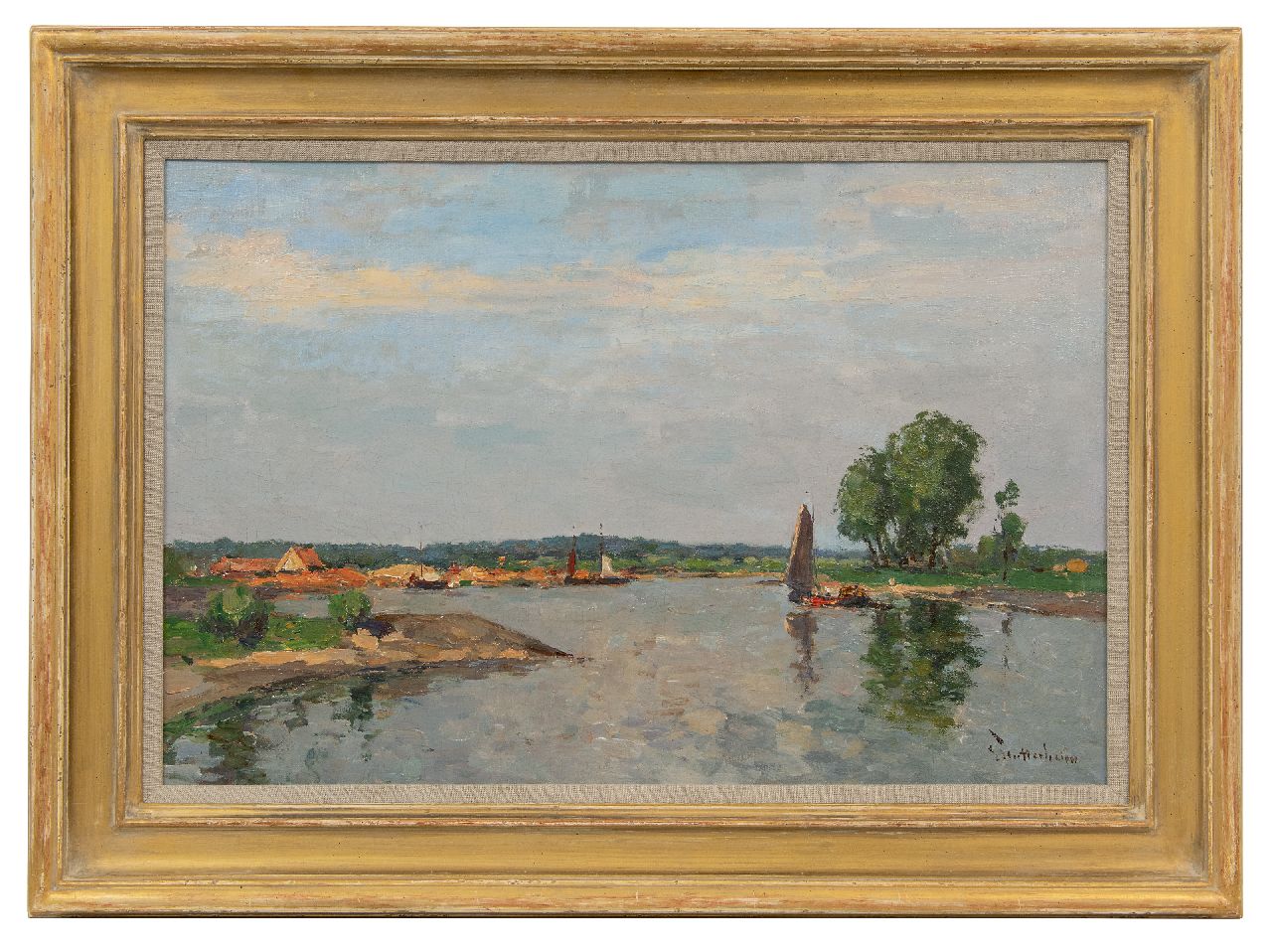 Stutterheim L.P.  | Lodewijk Philippus 'Louis' Stutterheim, A river landscape, oil on canvas 40.5 x 60.5 cm, signed l.r.