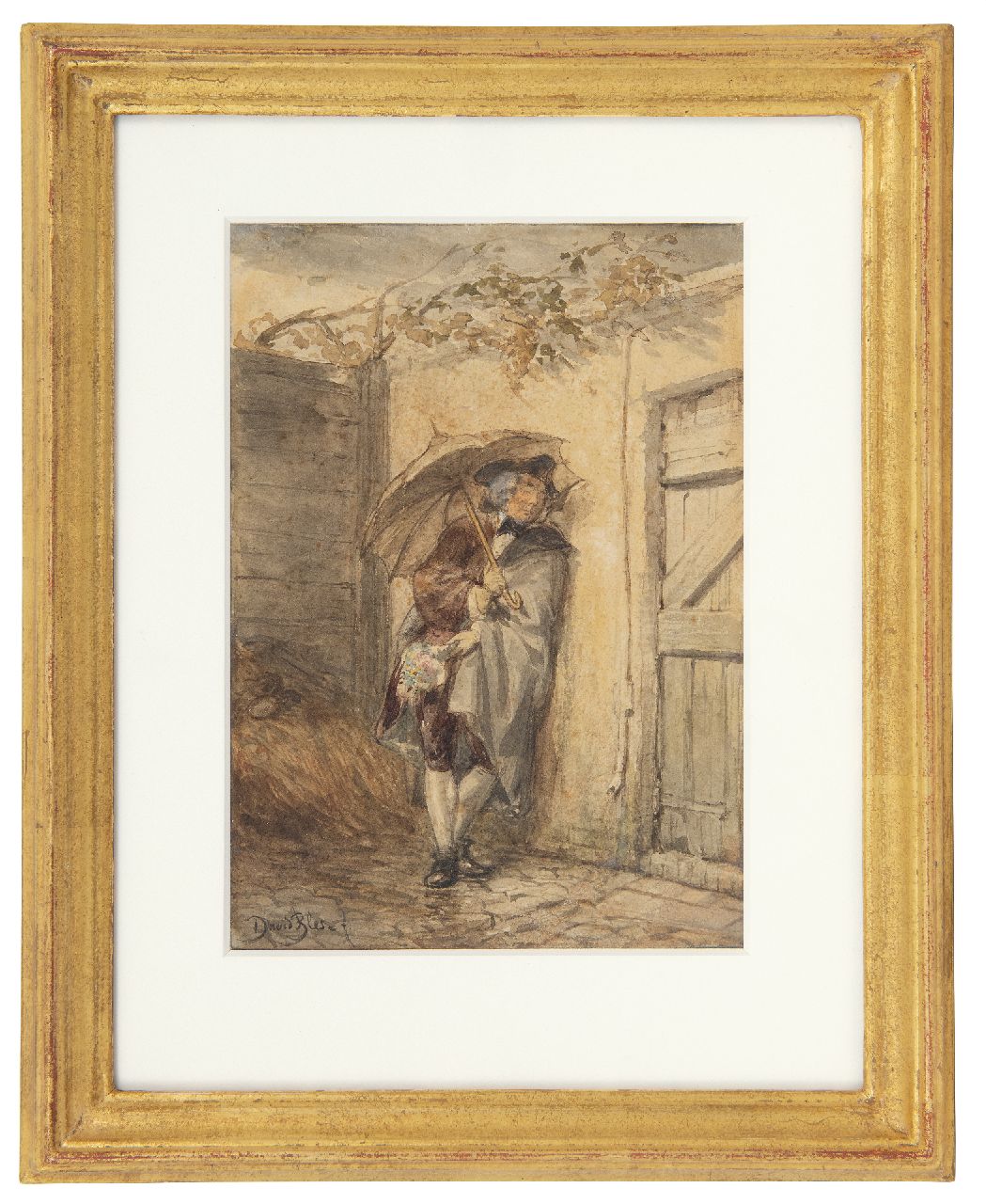 Bles D.J.  | David Joseph Bles | Watercolours and drawings offered for sale | The Rendez-vous, ink and watercolour on paper 18.0 x 12.8 cm, signed l.l. and painted ca. 1856