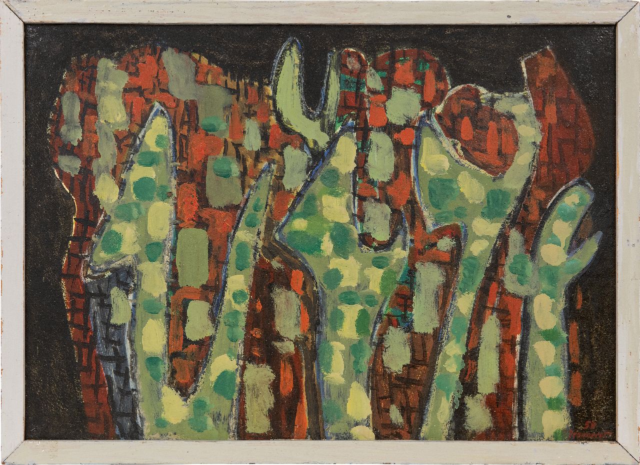 Jeanneret B.  | Blaise Jeanneret | Paintings offered for sale | Composition 1958, oil on paper laid down on board 38.0 x 53.0 cm, signed l.r. and dated '58