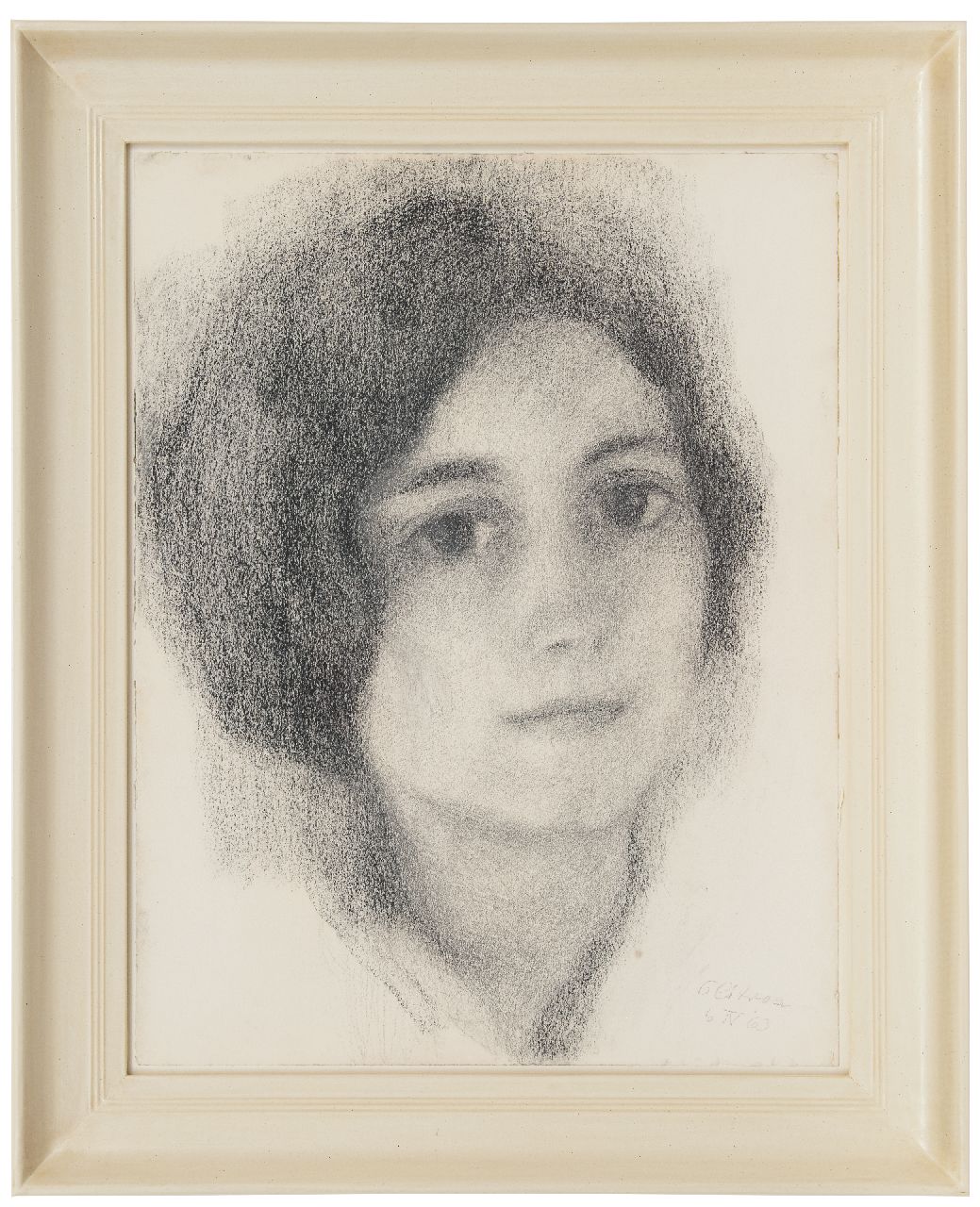 Citroen R.P.  | Roelof 'Paul' Citroen | Watercolours and drawings offered for sale | Portrait of a young woman, black chalk on paper 64.9 x 45.9 cm, signed l.r. and dated 6 IV '63