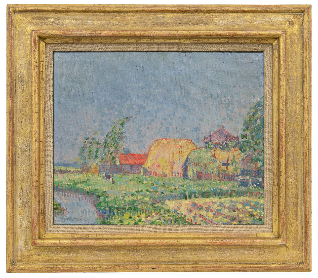 Saalborn L.A.A.  | 'Louis' Alexander Abraham Saalborn, Summer landscape with farm and haystacks, oil on canvas 31.8 x 38.3 cm, signed l.l.