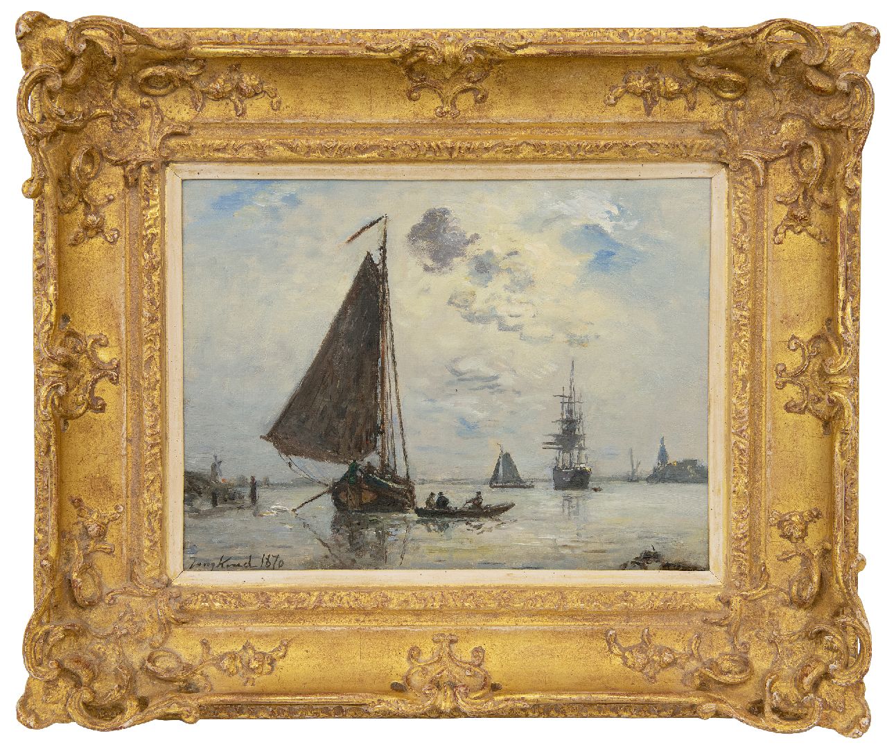 Jongkind J.B.  | Johan Barthold Jongkind, Sortie de Port en Hollande, oil on canvas 24.4 x 32.7 cm, signed l.l. and dated 1870