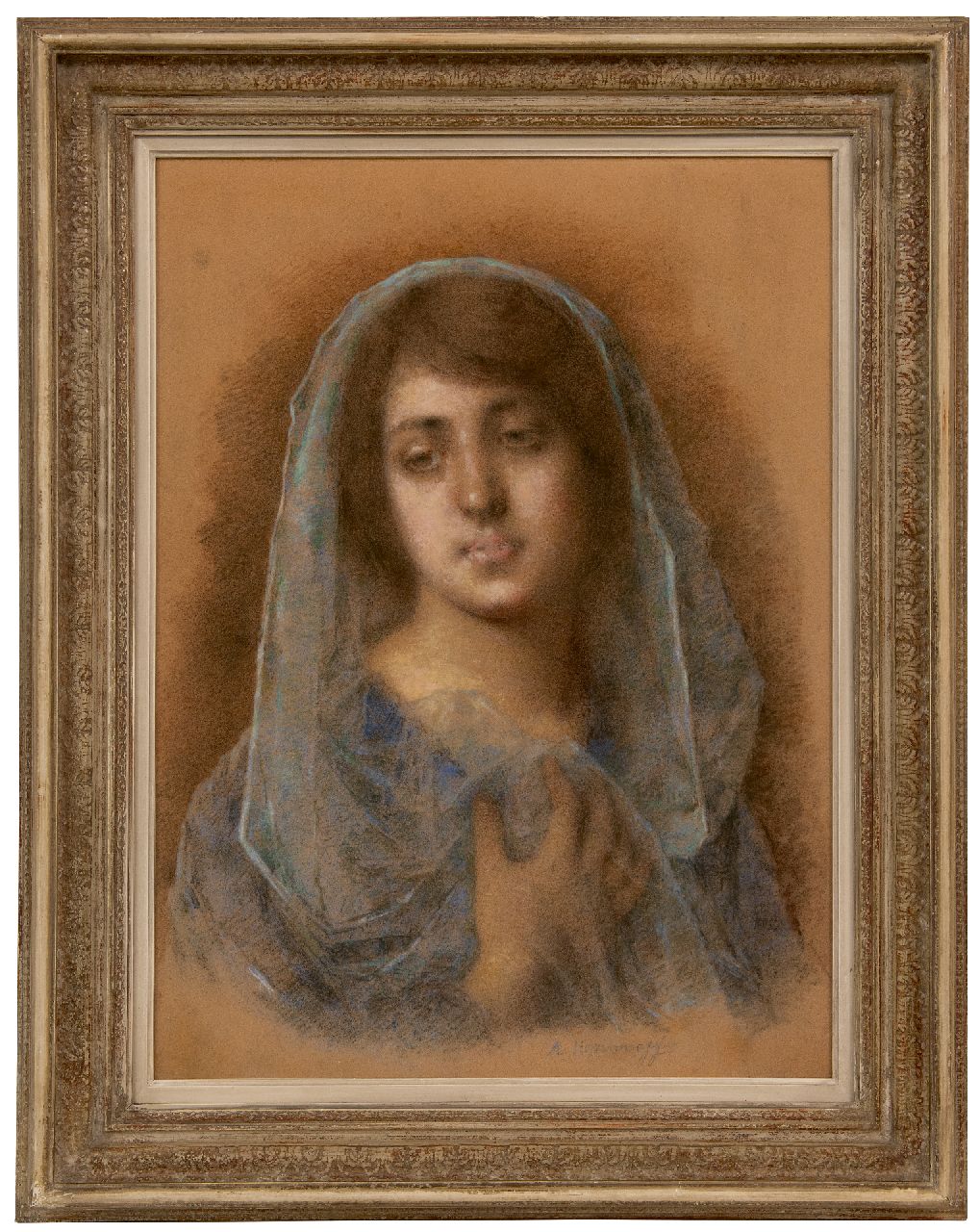 Harlamoff A.A.  | Alexei Alexeievich Harlamoff | Watercolours and drawings offered for sale | A lady's portrait, pastel on paper 58.5 x 43.5 cm, signed l.r.