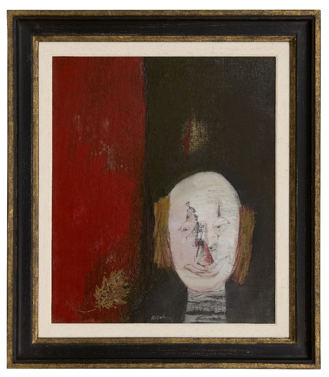 Heel J.J. van | Johannes Jacobus 'Jan' van Heel | Paintings offered for sale | Clown's head with autumn leaf, oil on canvas 60.5 x 50.3 cm, signed l.c.