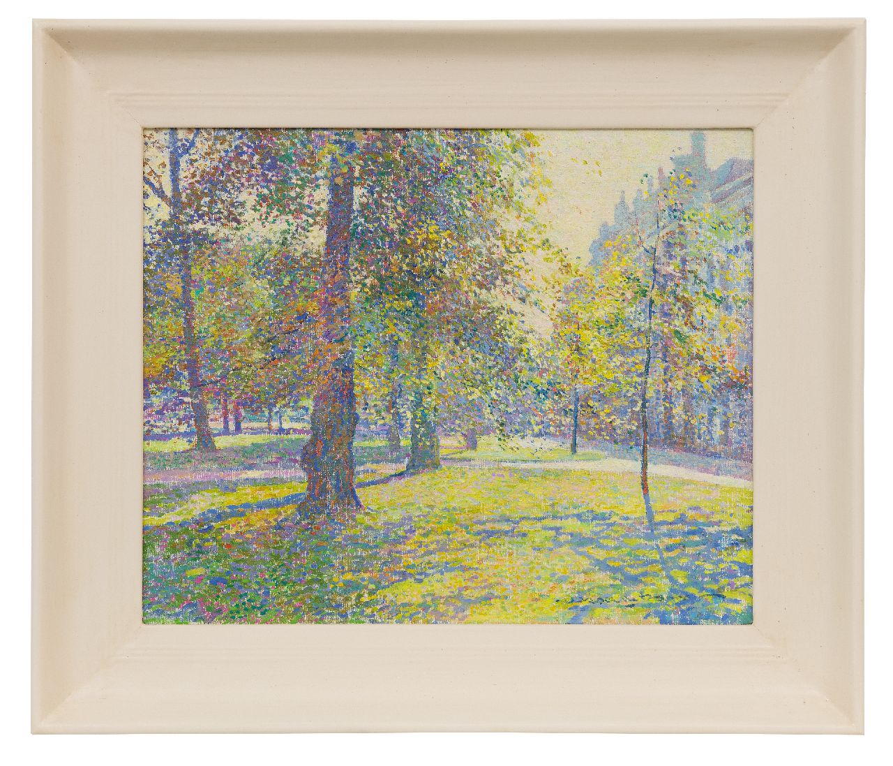 Boer H. de | Hessel de Boer, A sunny Lange Voorhout, The Hague, oil on canvas 38.0 x 46.3 cm, signed l.r.
