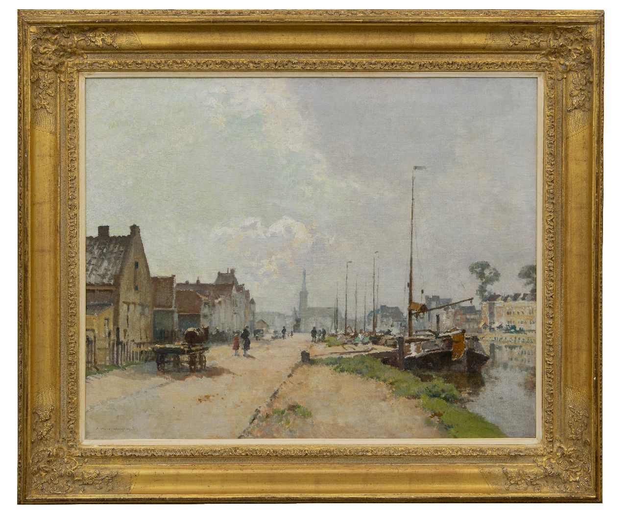 Vreedenburgh C.  | Cornelis Vreedenburgh, A view of a city harbour Steenwijk, oil on canvas 59.2 x 73.2 cm, signed l.l. and dated 1936