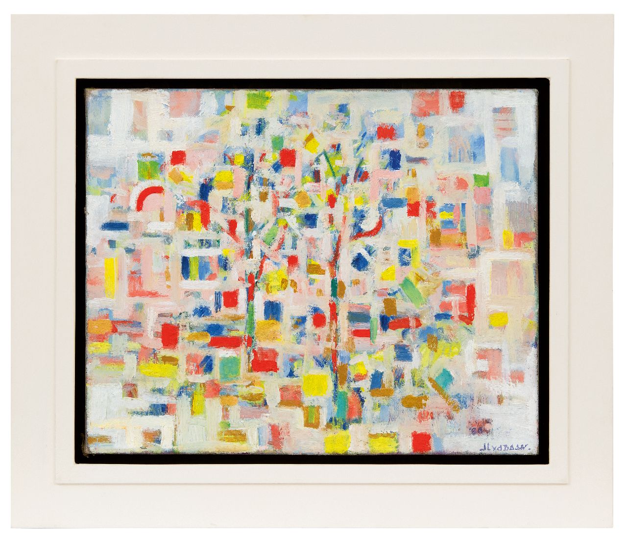 Baan J.L. van der | 'Jan' Lucas van der Baan, Abstraction of tree, oil on canvas 40.3 x 50.0 cm, signed l.r. and dated '80