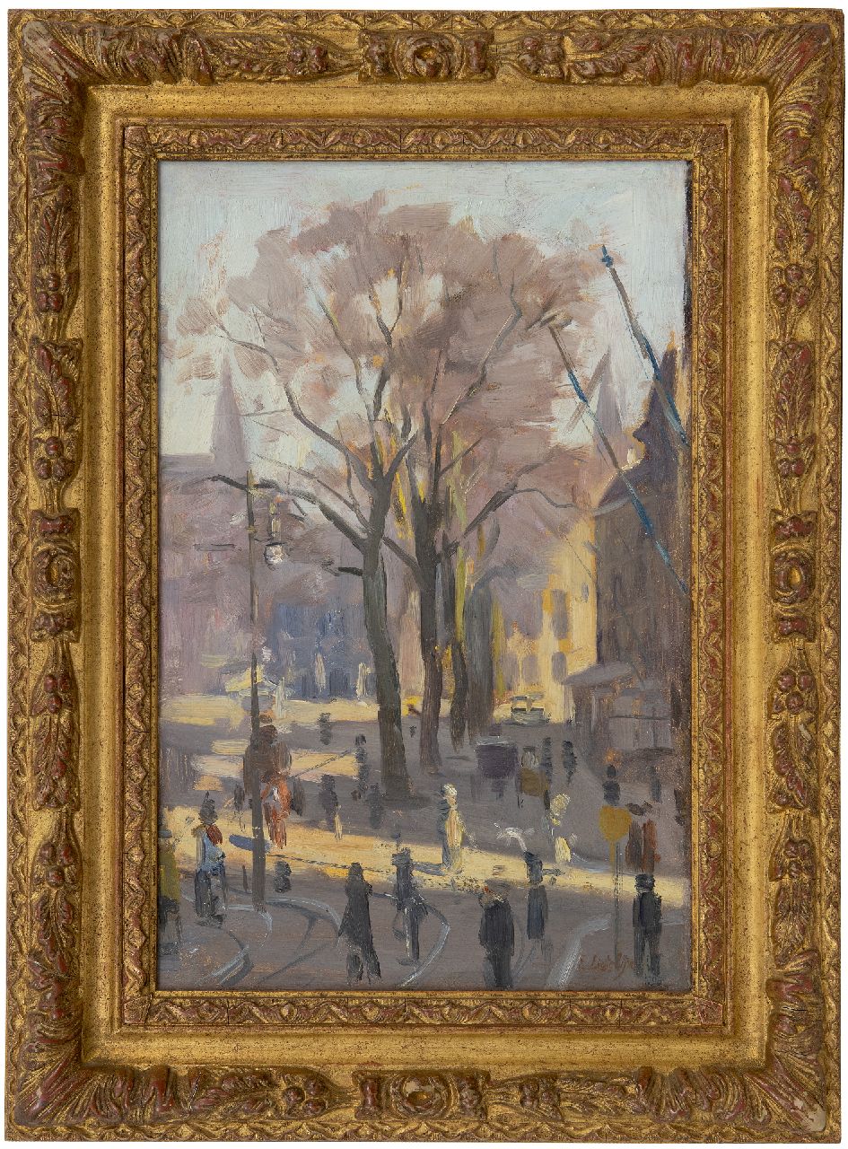 Ligtelijn E.J.  | Evert Jan Ligtelijn | Paintings offered for sale | A lively city square, oil on canvas 40.1 x 26.3 cm, signed l.r.